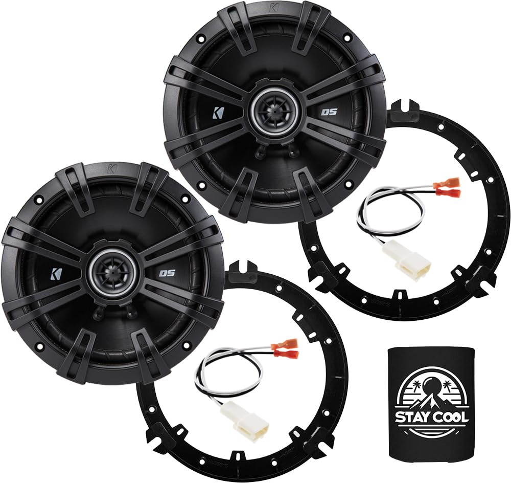 KICKER Speakers 6.5 inch for Subaru WRX/WRX STI 2016-2021 Upgrade Kit - Pair of DS Series with Adapters and Harness, Coaxial 6 1
