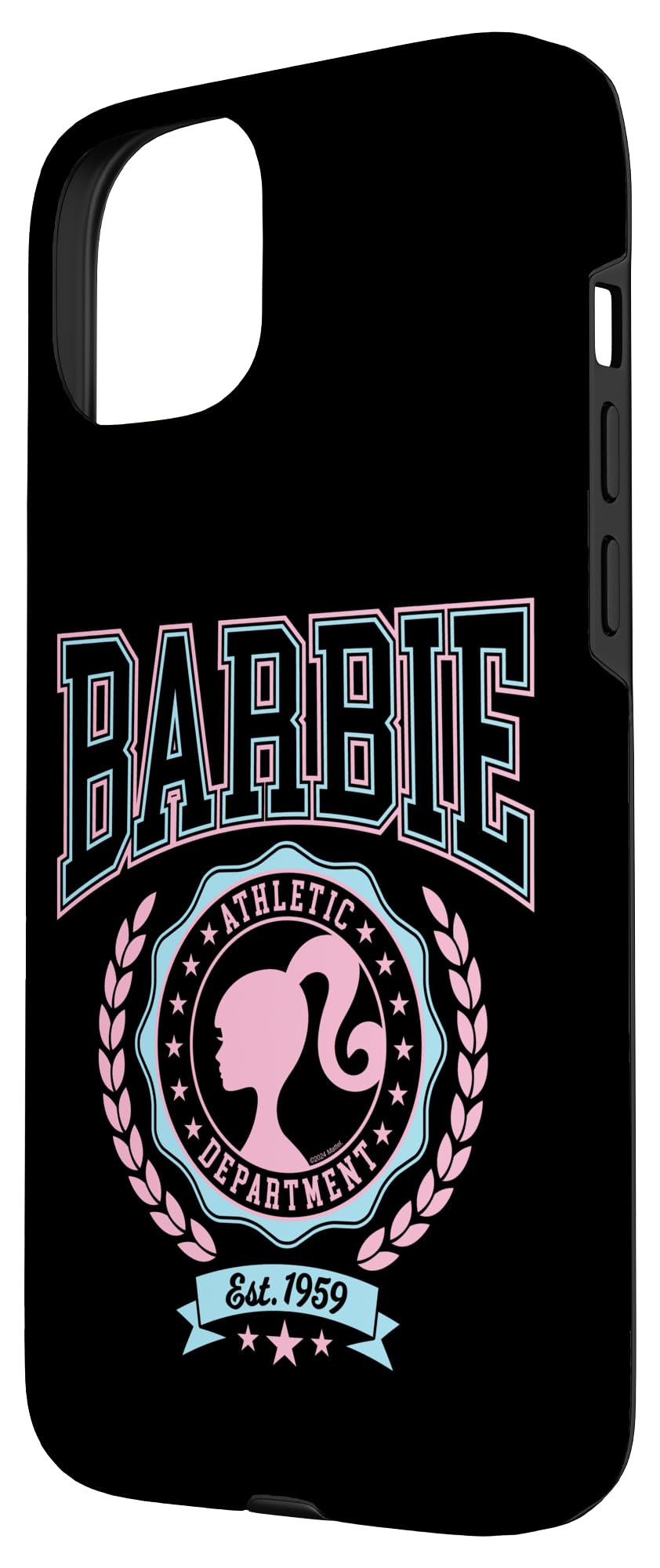 Iphone 15 Plus Barbie   Varsity Athletic Department Silhouette Logo Case
