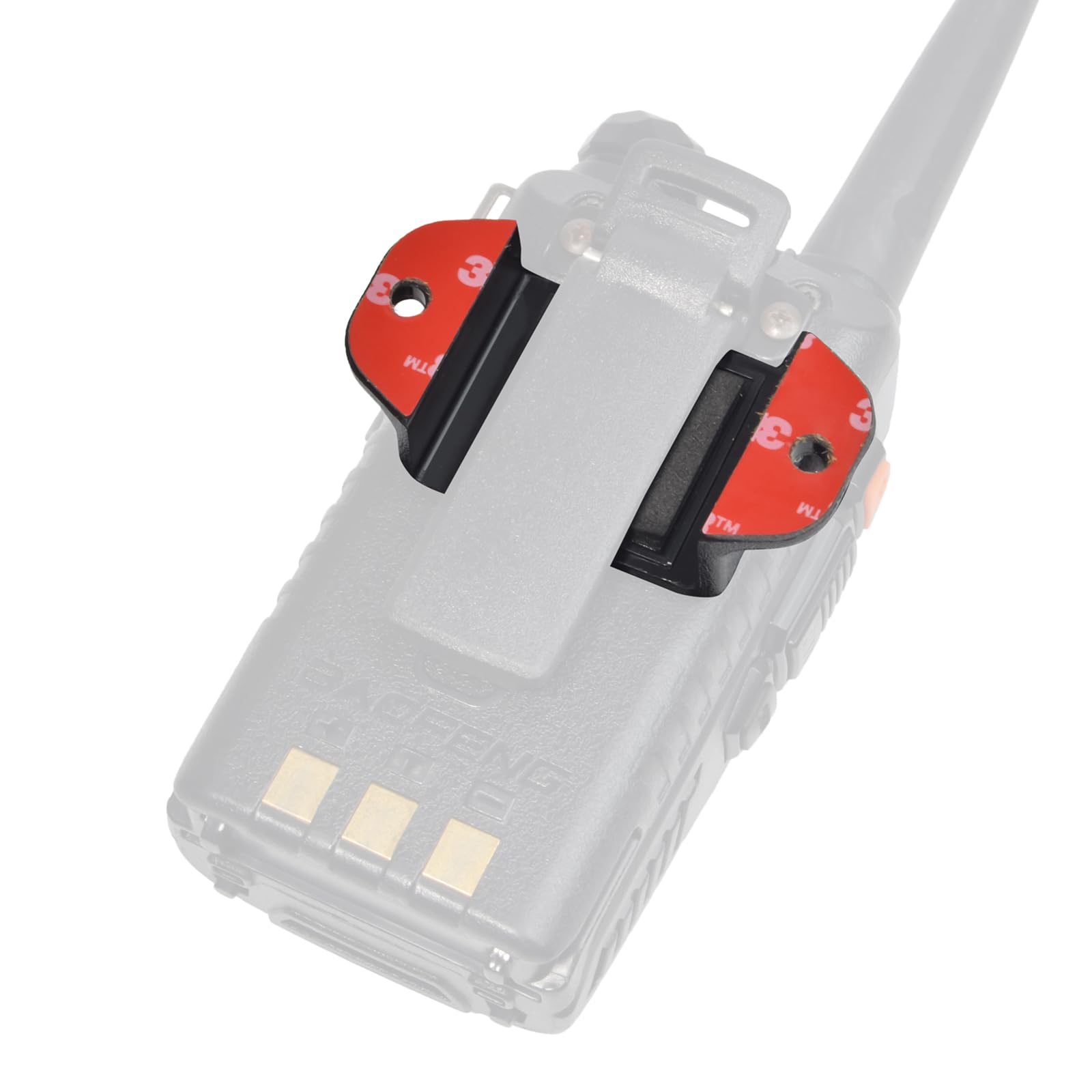 Hyshikra Universal Ham Radio Hanger Holder Mount With Adhesive Back, Pre Drill Holes With Self Tapping Screw For Baofeng Midland