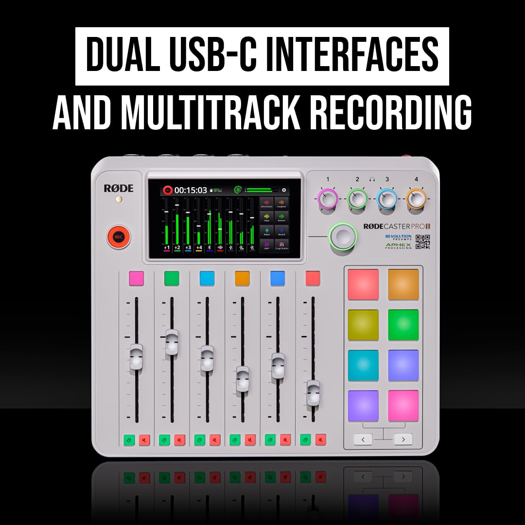 Rde Rdecaster Pro Ii All In One Production Solution For Podcasting, Streaming, Music Production And Content Creation (White)