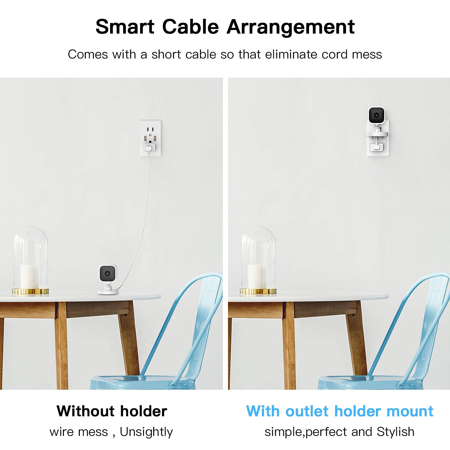 Koroao 2Pack Blink Mini Outlet Wall Mounts   Ac Outlet Wall Plug Mount Stand Holder Bracket For Blink Mini Indoor Camera Without Messy Wires Or Screws(Blink Mini Is Not Include)