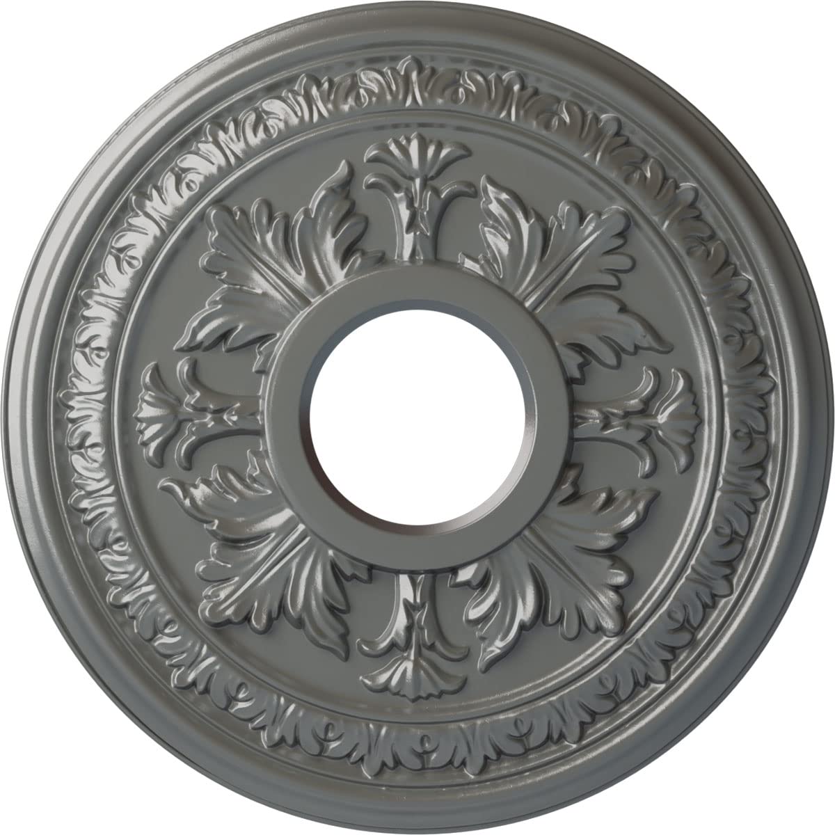 Ekena Millwork CM15BASLS 15-3/8 x 4-1/4 x 1-1/2 Baltimore Ceiling Medallion, Silver