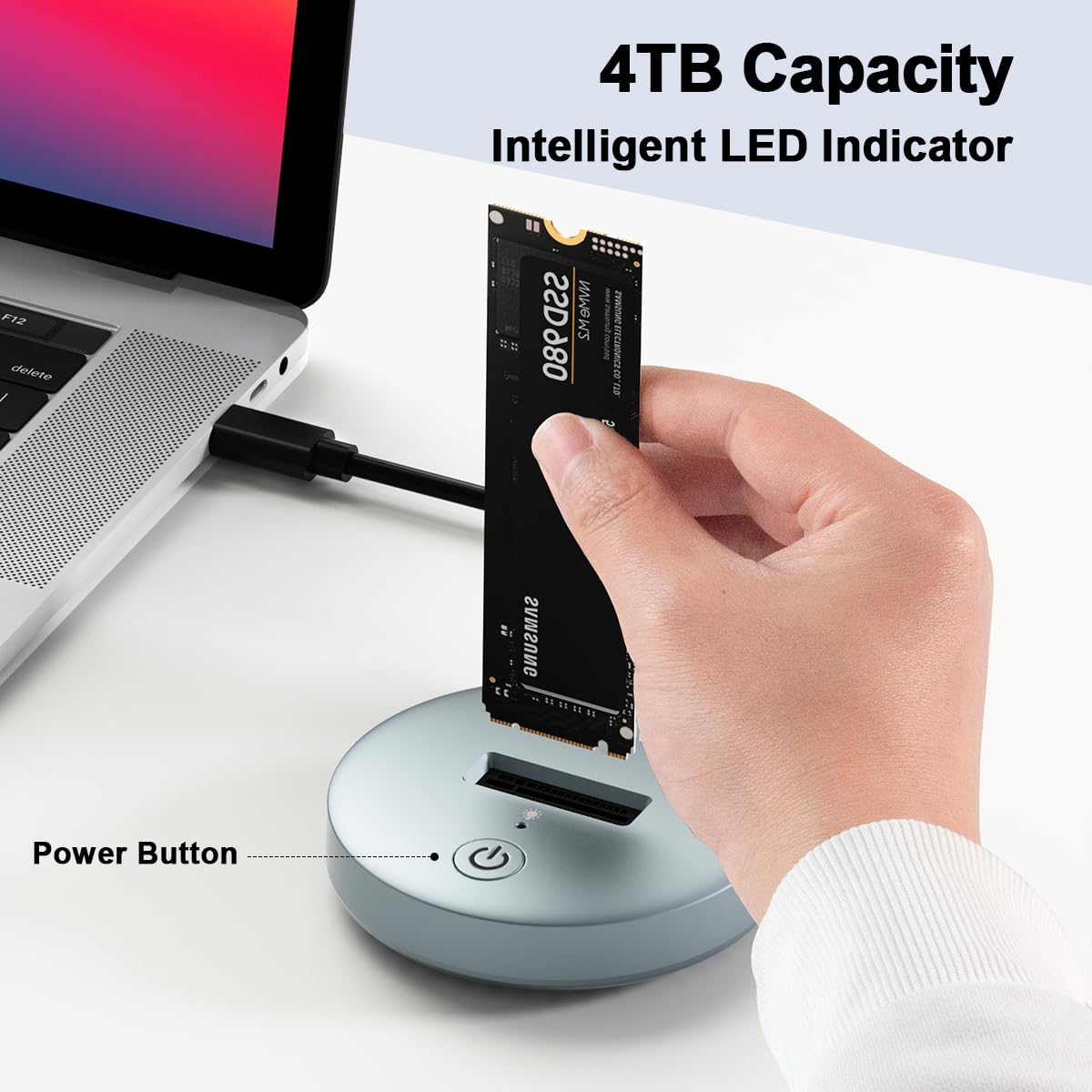 Maiwo M.2 Nvme Sata To Usb C Adapter, M.2 Pcie Nvme Ngff Sata Ssd Docking Station, Usb3.2 Gen2X1 10Gbps Speed With Uasp Trim, 4Tb Capacity, Tool Free M.2 Enclosure Case