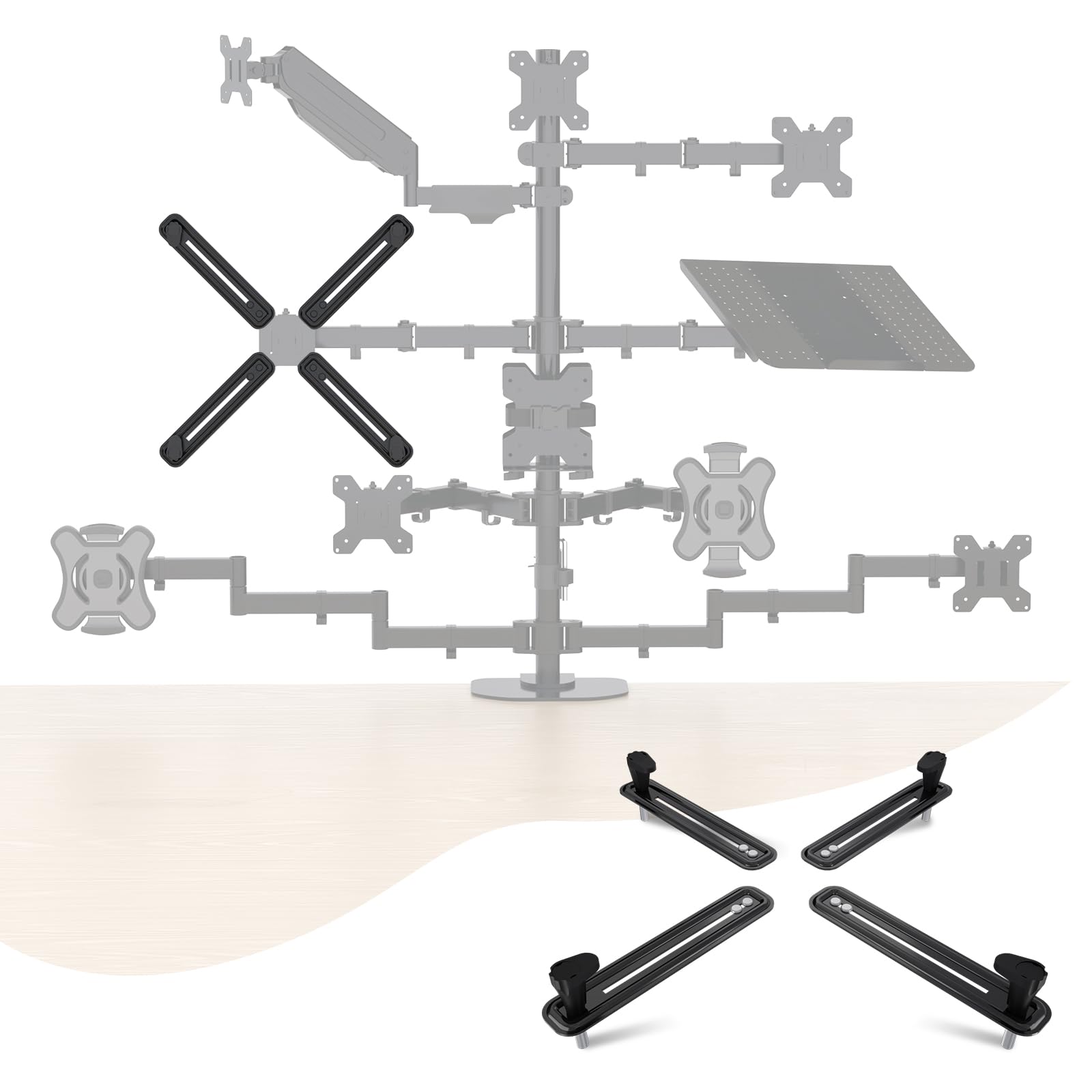 Pholiten Vesa Mount Bracket Adapter Monitor Arm Mounting Kit For Screen 13 To 27 Inch,75Mm Or 100Mm Vesa