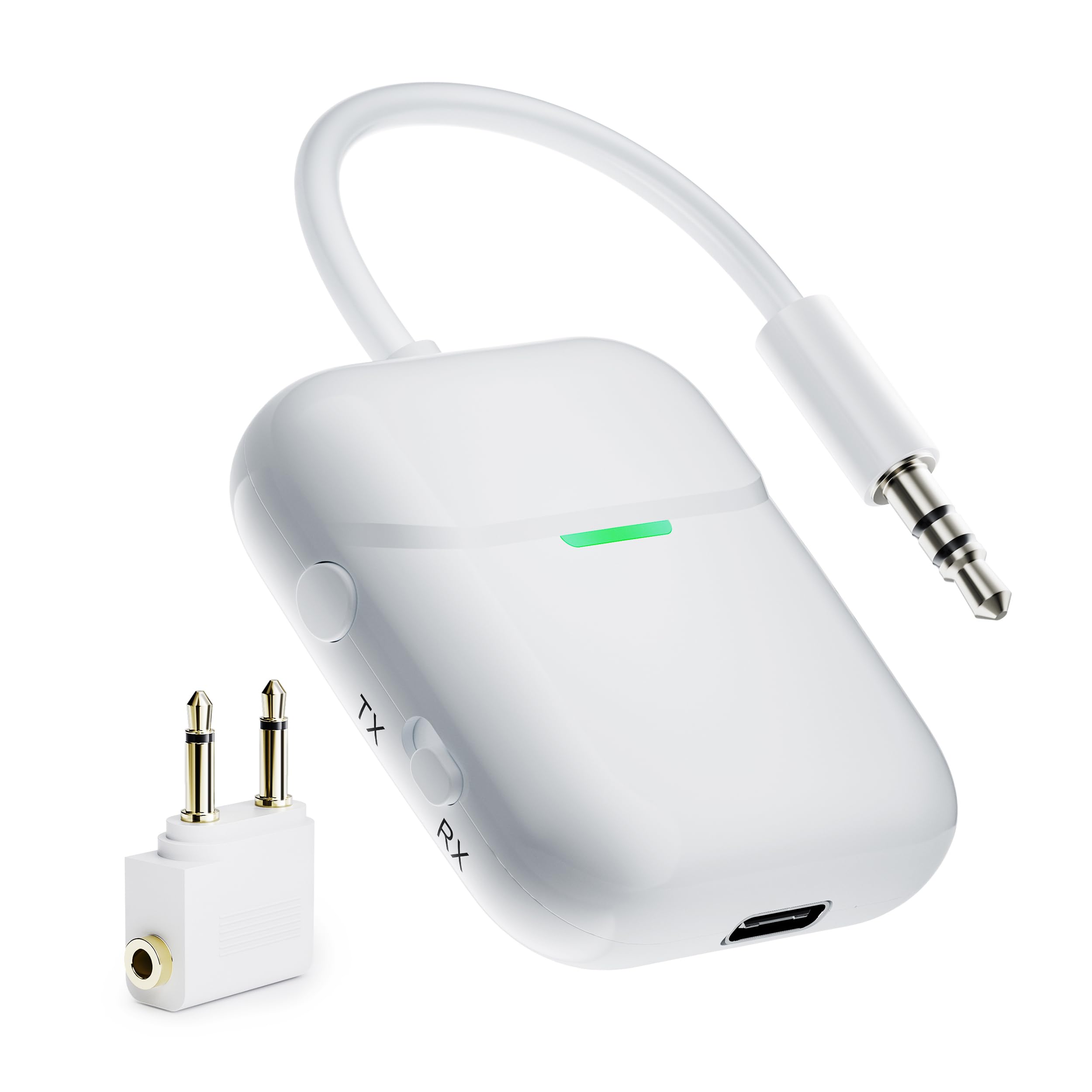 Nulaxy Bluetooth Transmitter Receiver For 2 Airpods Or Bt Devices, Bluetooth Wireless Transmitter For Headphones, 3.5Mm Aux Audio Jack Adapter For Airplane