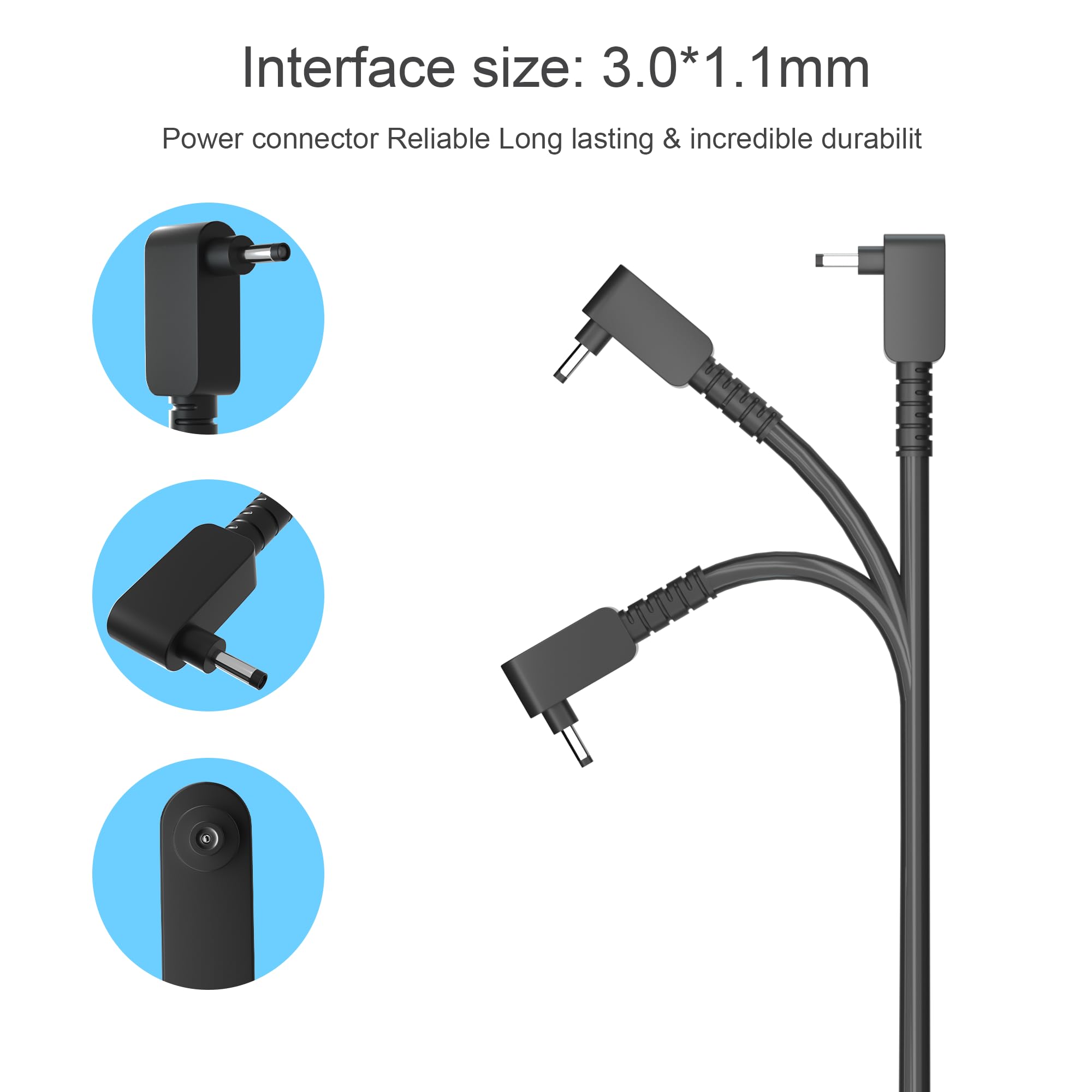 Zosam 45W AC Adapter Laptop Charger for Acer Aspire 5 & Chromebook R11, Black, 19V 2.37A, Power Cord, Compatible Models A515-44/