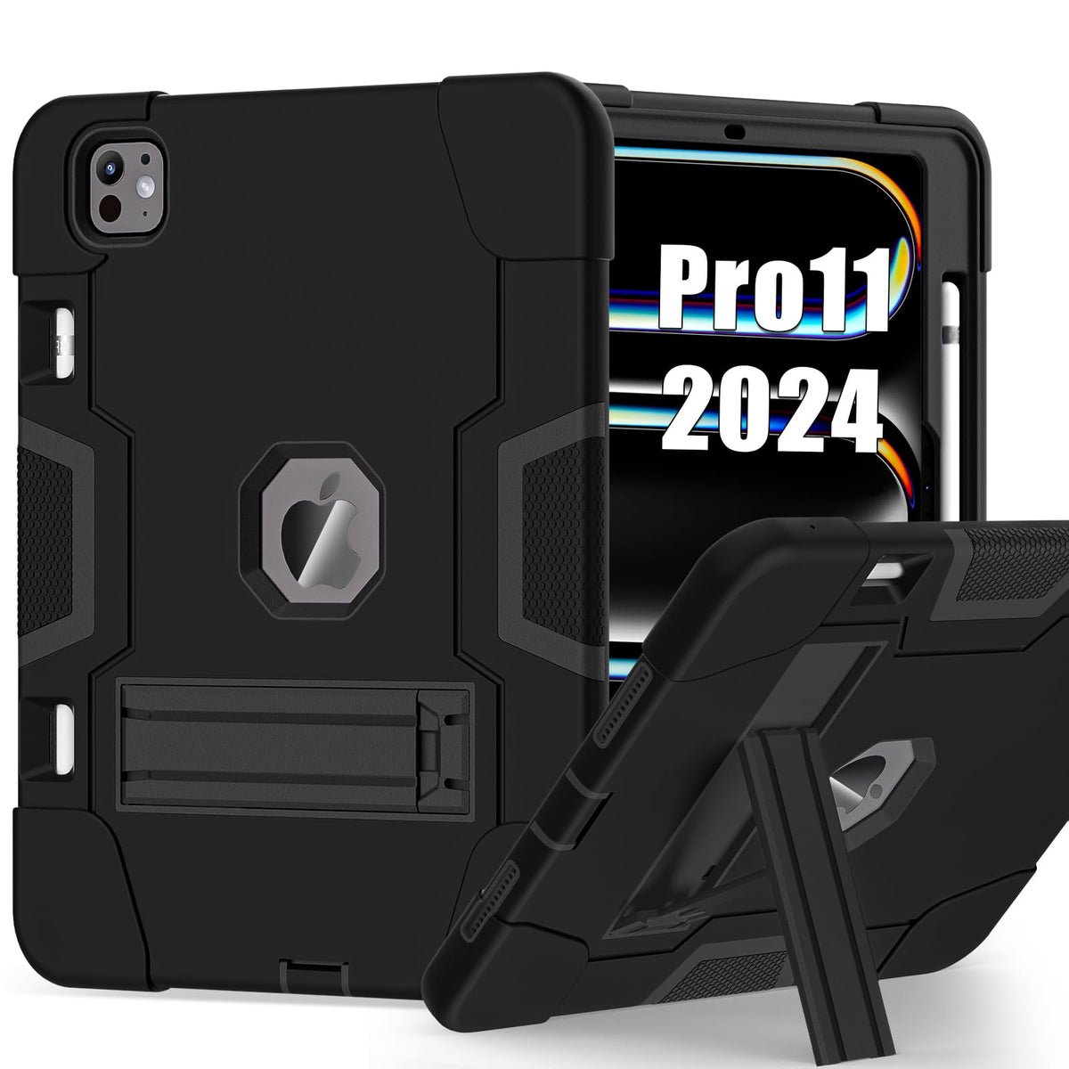 Tsqqst For Ipad Pro 11 Inch Case M4 2024 For Kids, Shockproof Rugged Protective Case Cover With Stand & Pencil Holder For Ipad P