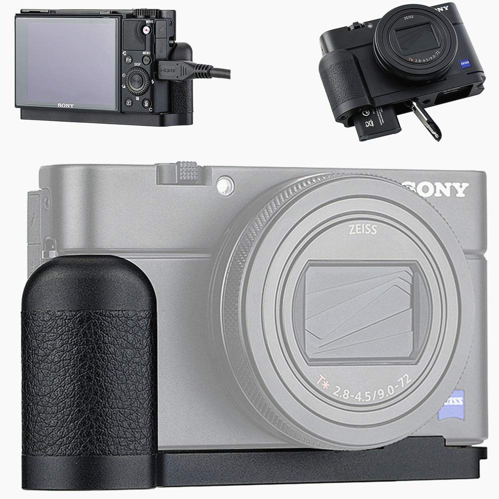 Dedicated Metal Hand Grip L Bracket For Sony Rx100 Vii Rx100M7 Anti Slip Holder, No Blocking To Hdmi Multi Microphone Jack & Bat