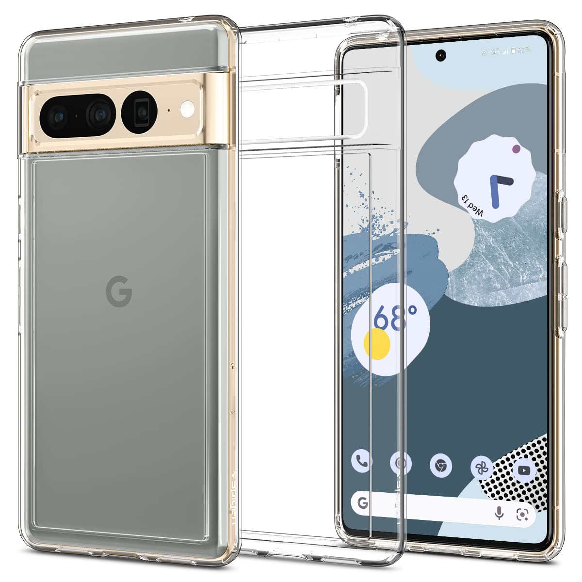 Spigen Ultra Hybrid Anti Yellowing Technology] Designed For Pixel 7 Pro Case (2022)   Crystal Clear