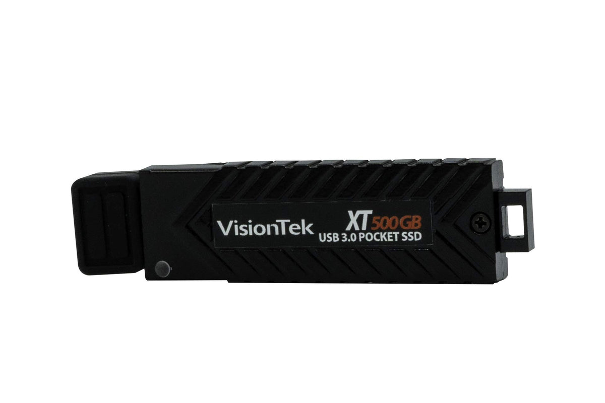 Visiontek Xt 500Gb Usb 3.0 Pocket Ssd With Up To 450Mb/S Read & 445 Mb/S Write Speeds, Bootable Drive, Tlc Nand, Smi Controller,
