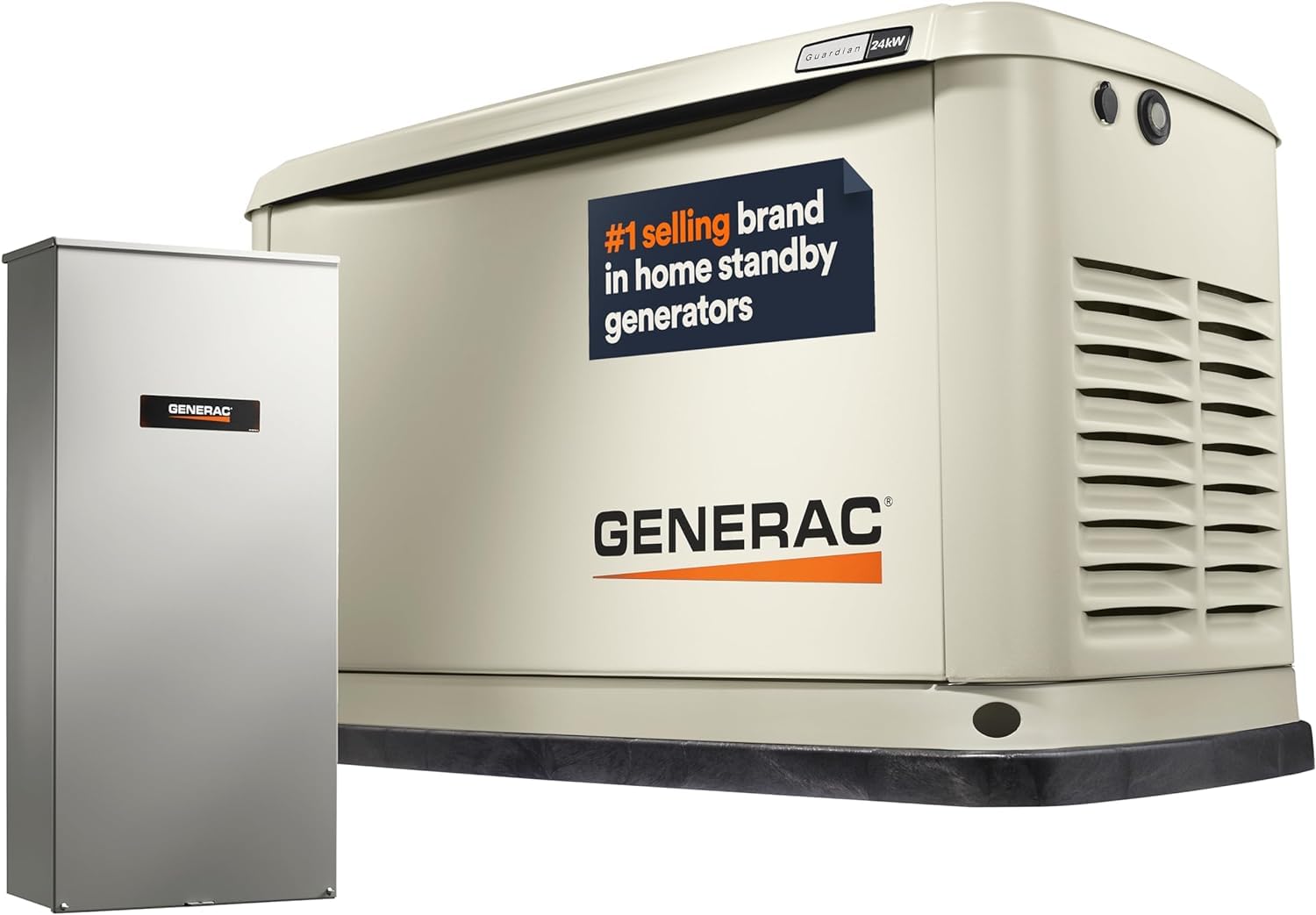 Generac 7210 24Kw Air Cooled Guardian Series Home Standby Generator With 200 Amp Transfer Switch   Comprehensive Protection   Sm