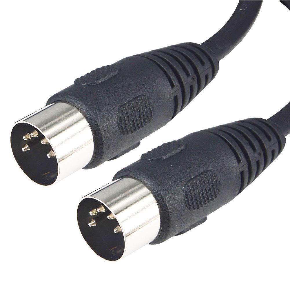 Yotenko 5 Pin Midi Splitter Cable Black With Keyed 5 Pin Din Connector Molded Connector Shells Himi Cable  4.92 Feet /1.5 Meters