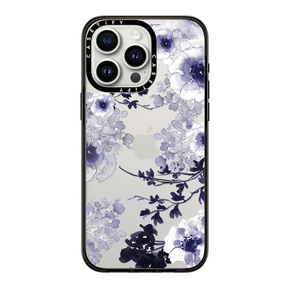 Casetify Compact Case For Iphone 15 Pro Max [2X Military Grade Drop Tested / 4Ft Drop Protection]   Blue Spring   Clear Black