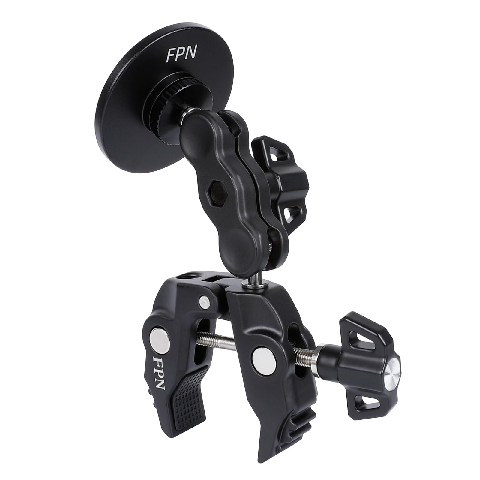 Fpn All-Metal Magnetic Phone Holder For Magsafe, Magnet Phone Mount With Super Clamp For Spin Bike/Microphone Stand/Cart/Railing