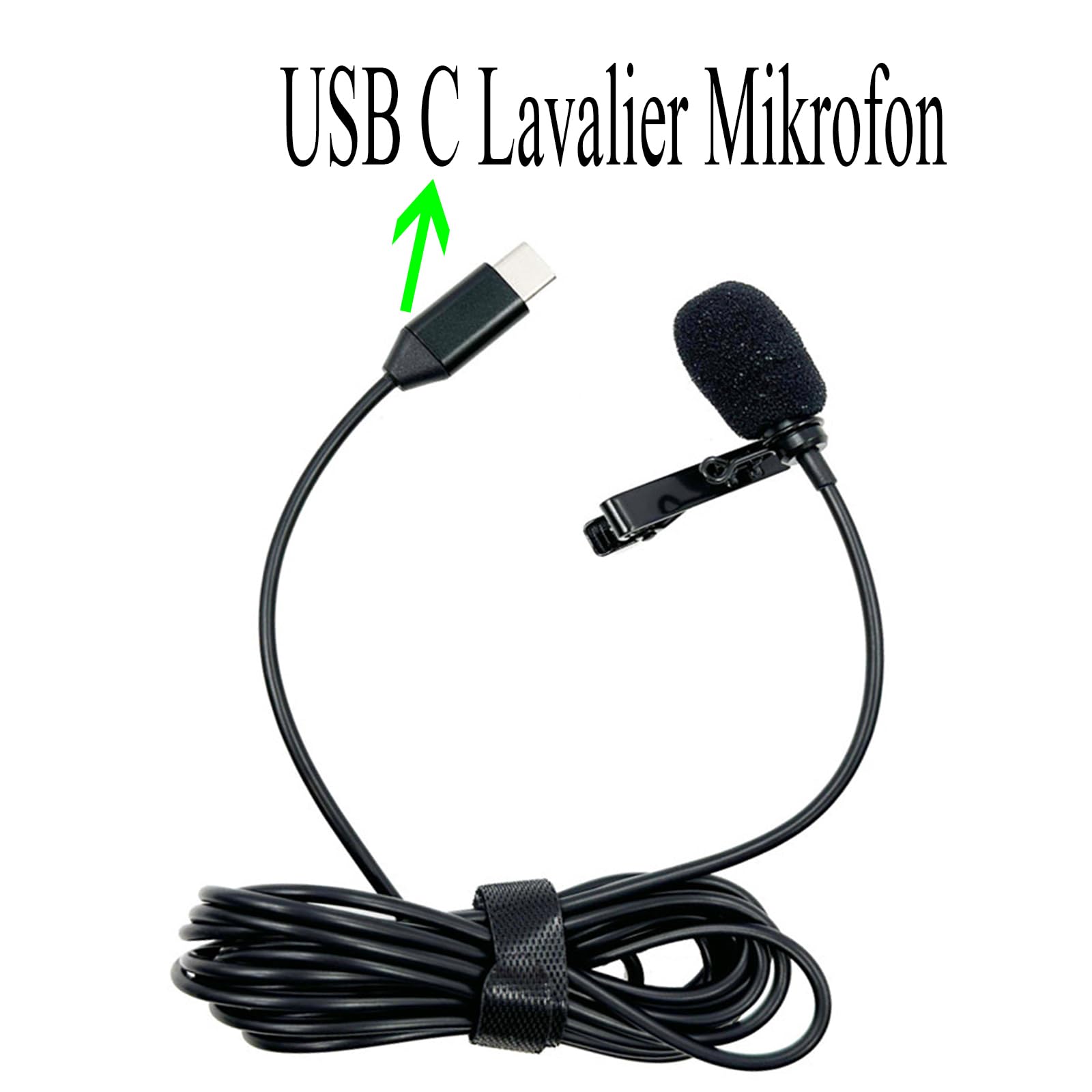 Newth Lavalier Microphone Usb C Lapel Clip On Mic For Iphone 15/15 Pro /15 Pro Max Condenser Mic Phone Audio Video Recording Lav