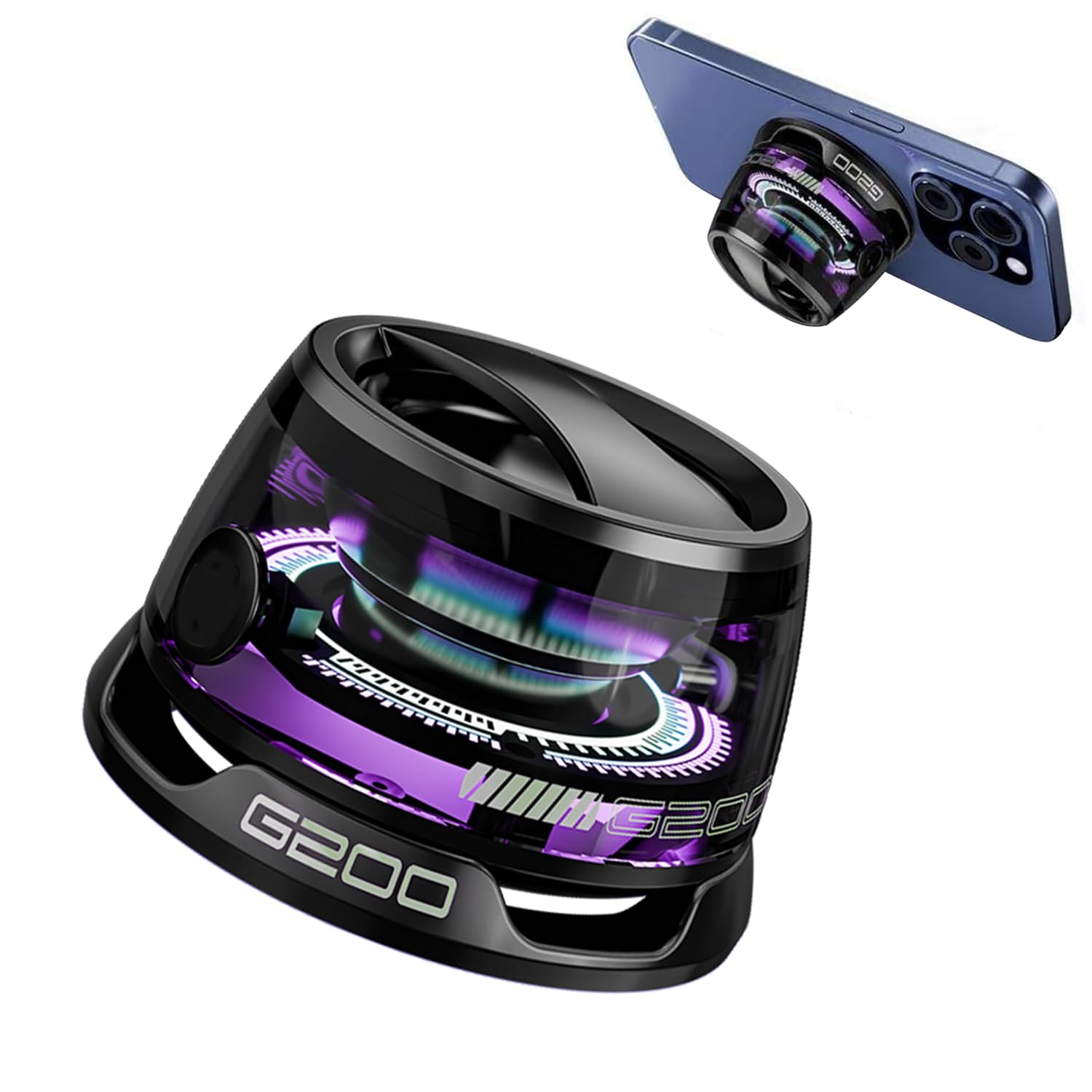 Hounyoln 2 Pcs Magnetic Bluetooth Speaker,Multifunctional Portable G200 Speaker With Multi Rgb Color Light Show 3D Surround Soun