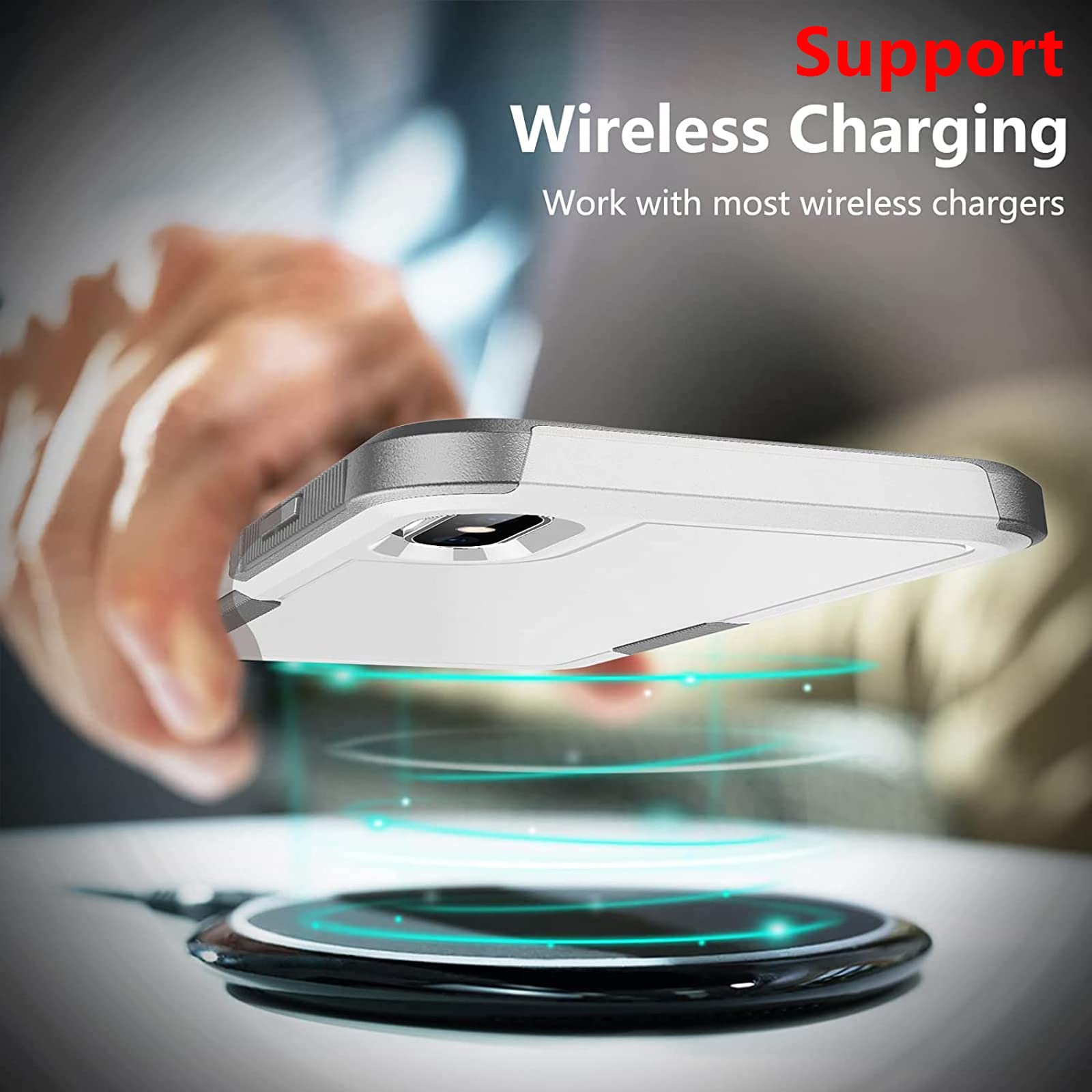 Spidercase For Iphone Xs Max Case, [10 Ft Military Grade Drop Protection] [Non Slip] [2 Pcs Tempered Glass Screen Protector] Sho