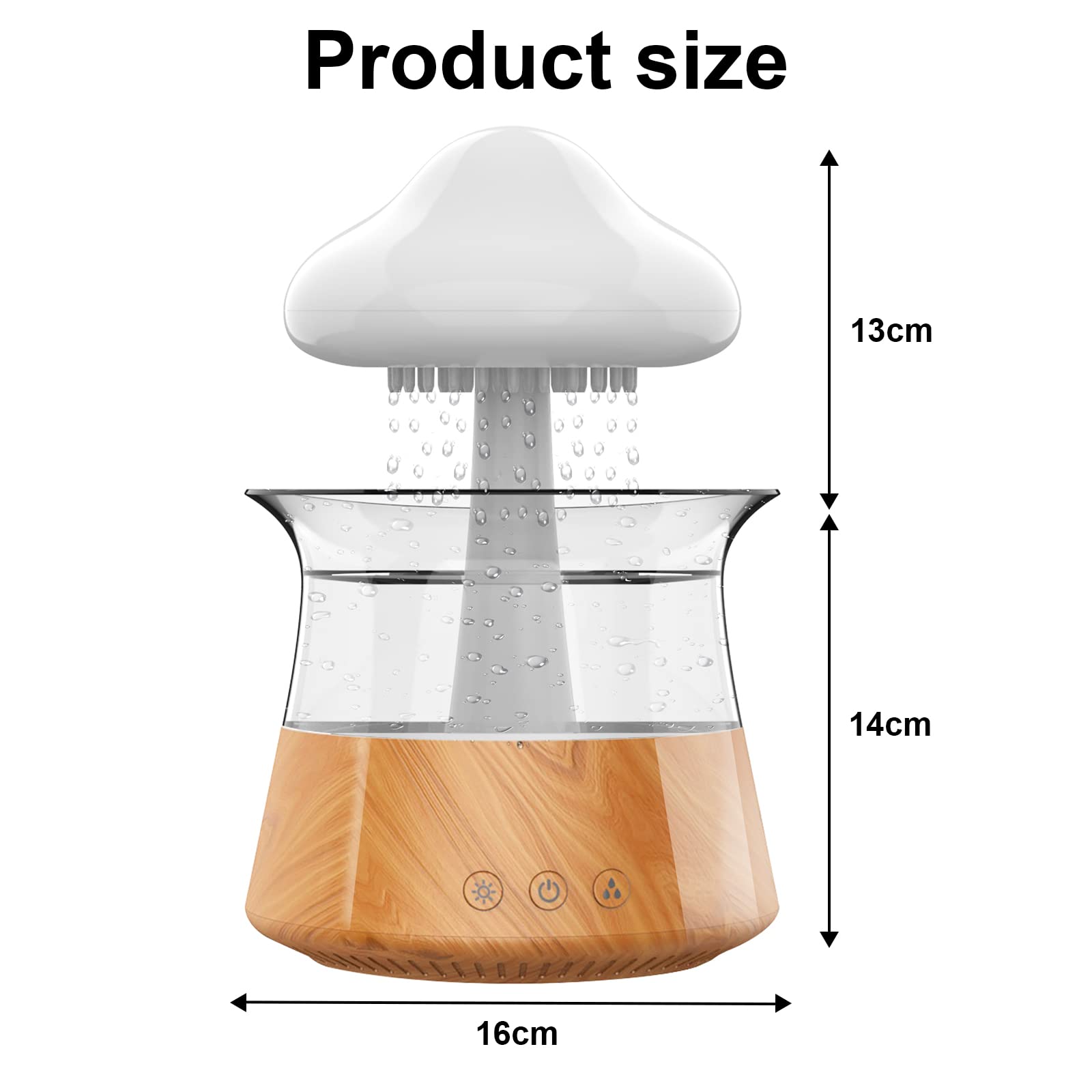 Cloud Rain Humidifiers For Bedroom & Large Room   Essential Oil Diffuser With 7 Colors Led Lights   Whole House Coverage Auto Sh