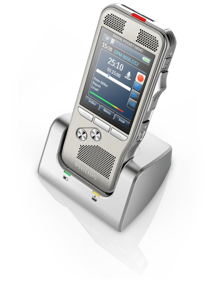 Philips Dpm 8000 Professional Digital Pocket Memo With Cradle And Speechexec Pro Software