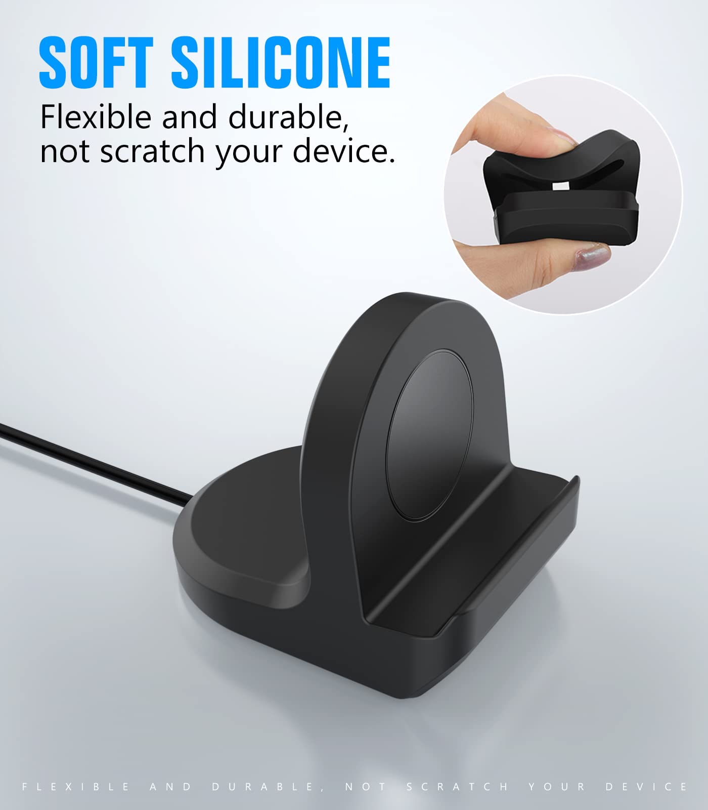 Moko Charger Stand Compatible With Samsung Galaxy Watch Ultra/Watch 7 6 5 40Mm 44Mm/Watch 6 Classic 43Mm 47Mm/Watch 5 Pro, Silic