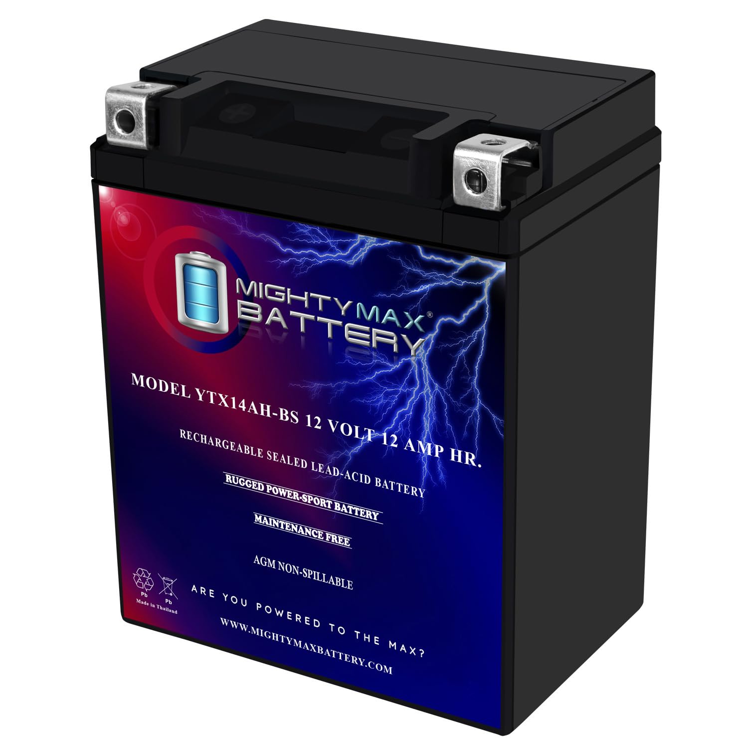 Mighty Max Battery YTX14AH 12V 12AH Battery for Polaris 500 Sportsman HO 96-13