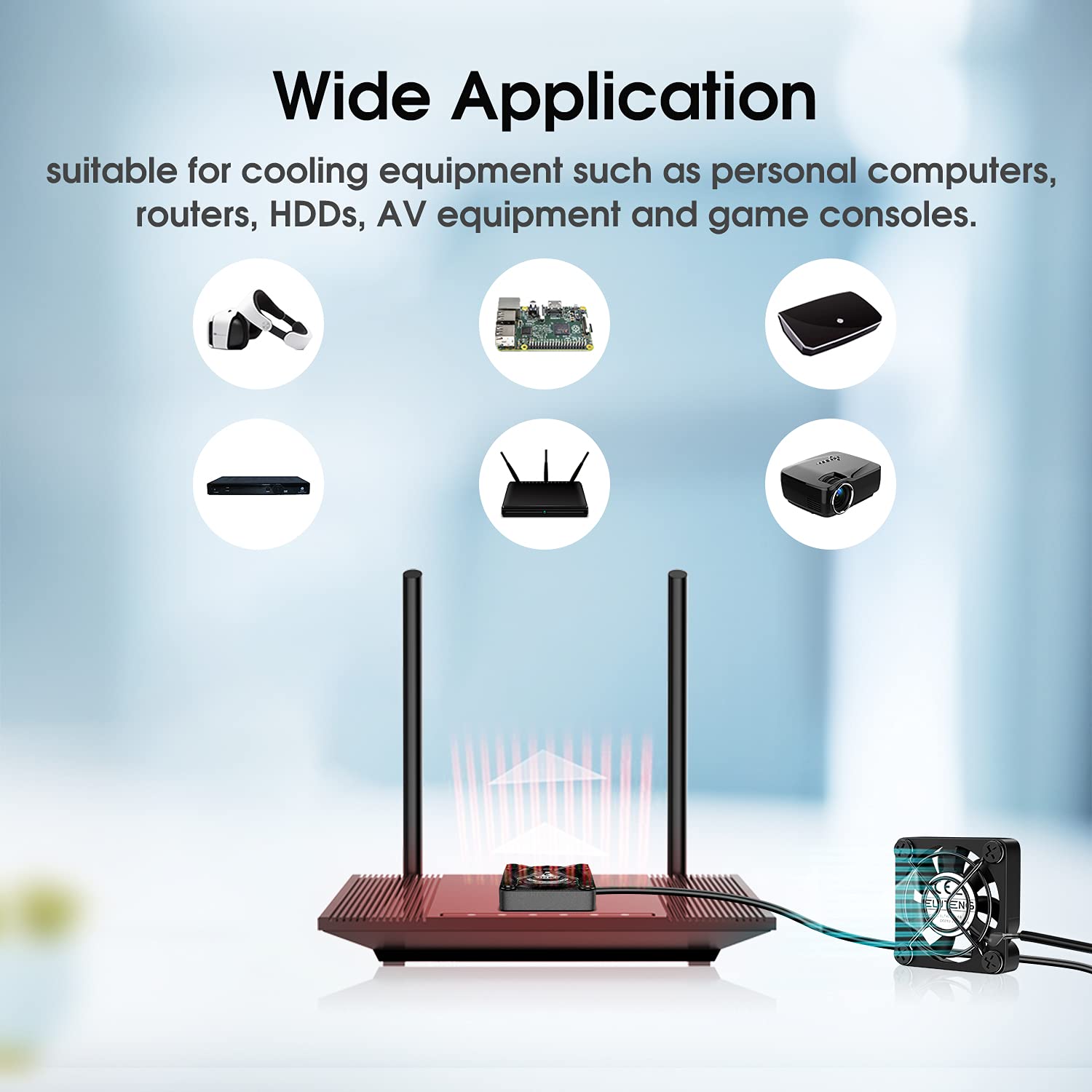 Eluteng Dual 40Mm Usb Fan With 3 Speeds Adjustable 5V Pc Fan Max 5500Rpm 40Mm * 40Mm * 25Mm Mini Case Fan Quiet Computer Fan Com