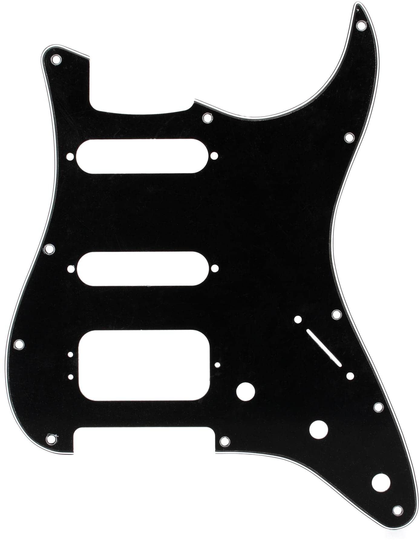 Fender Modern Pickguard, HSS Stratocaster, 11-Hole - Black 3-Ply (3-Screw Hum)