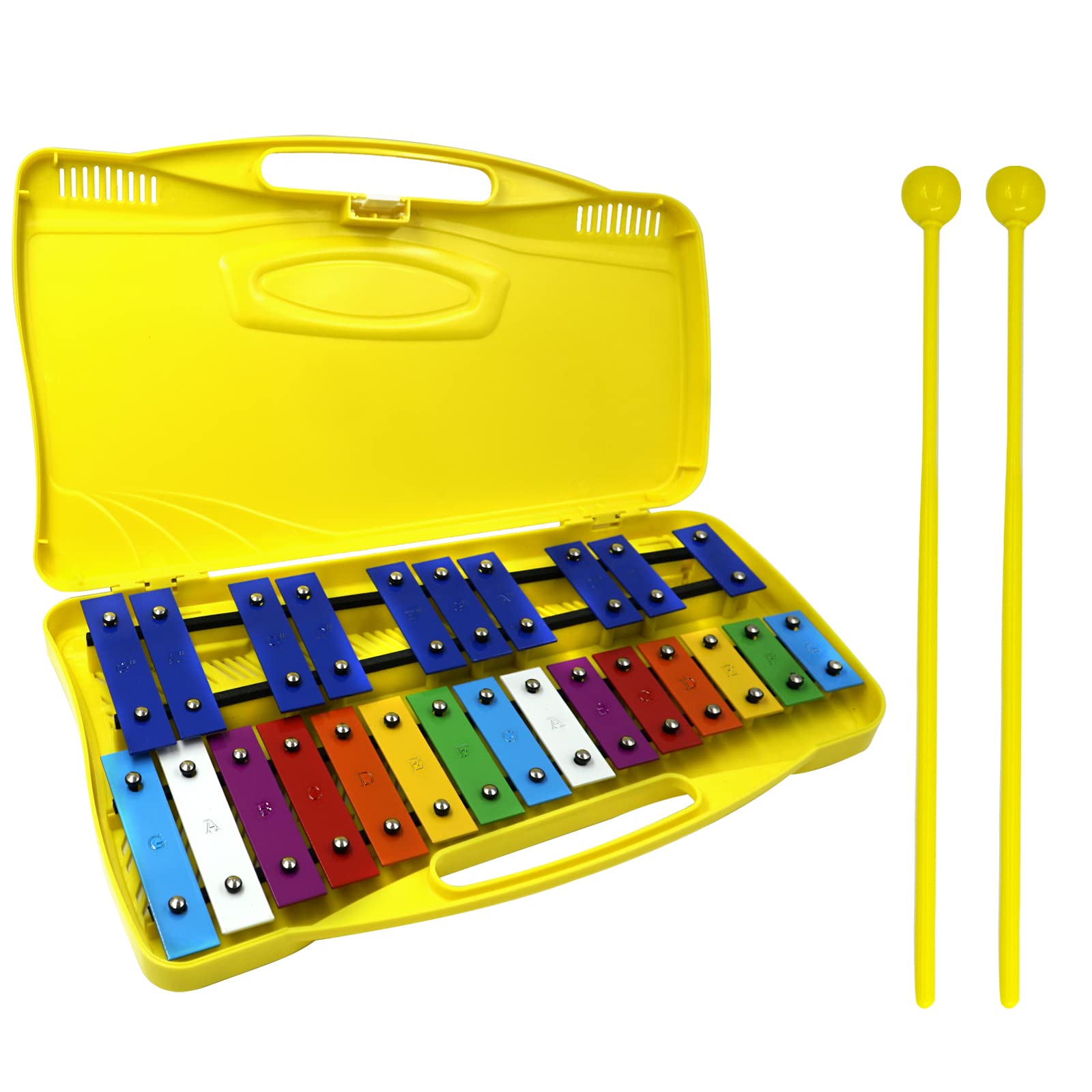 Soulmate Xylophone Glockenspiel 25 Notes Xylophone For Kids Professional Xylophone Instrument Music Teaching, Gifts (Yellow)