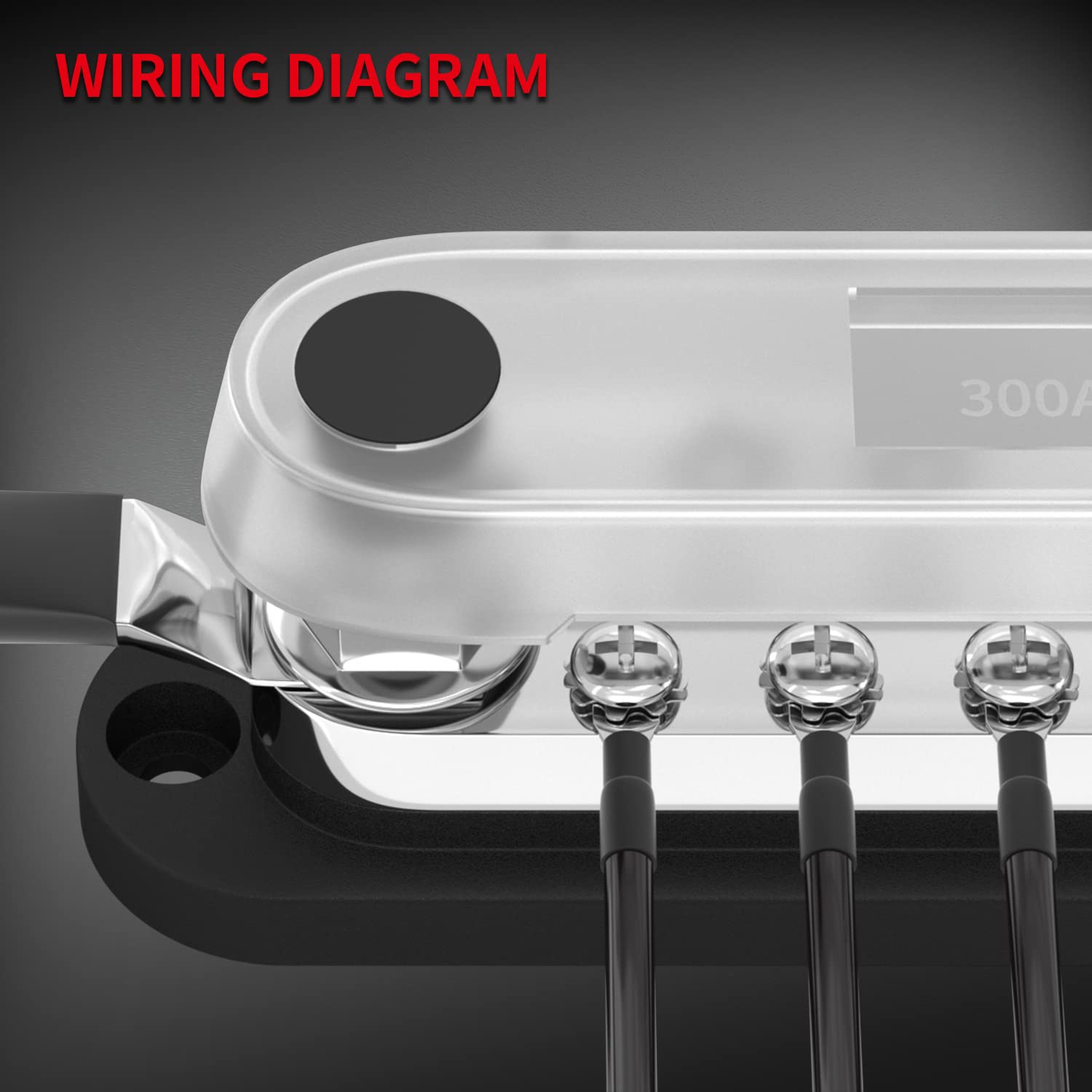 Daiertek 300A Copper Bus Bar 12V, Power Distribution Block With Cover 3 X 3/8    M10 Studs & 10 X M5 Terminal Screws For Car Mar