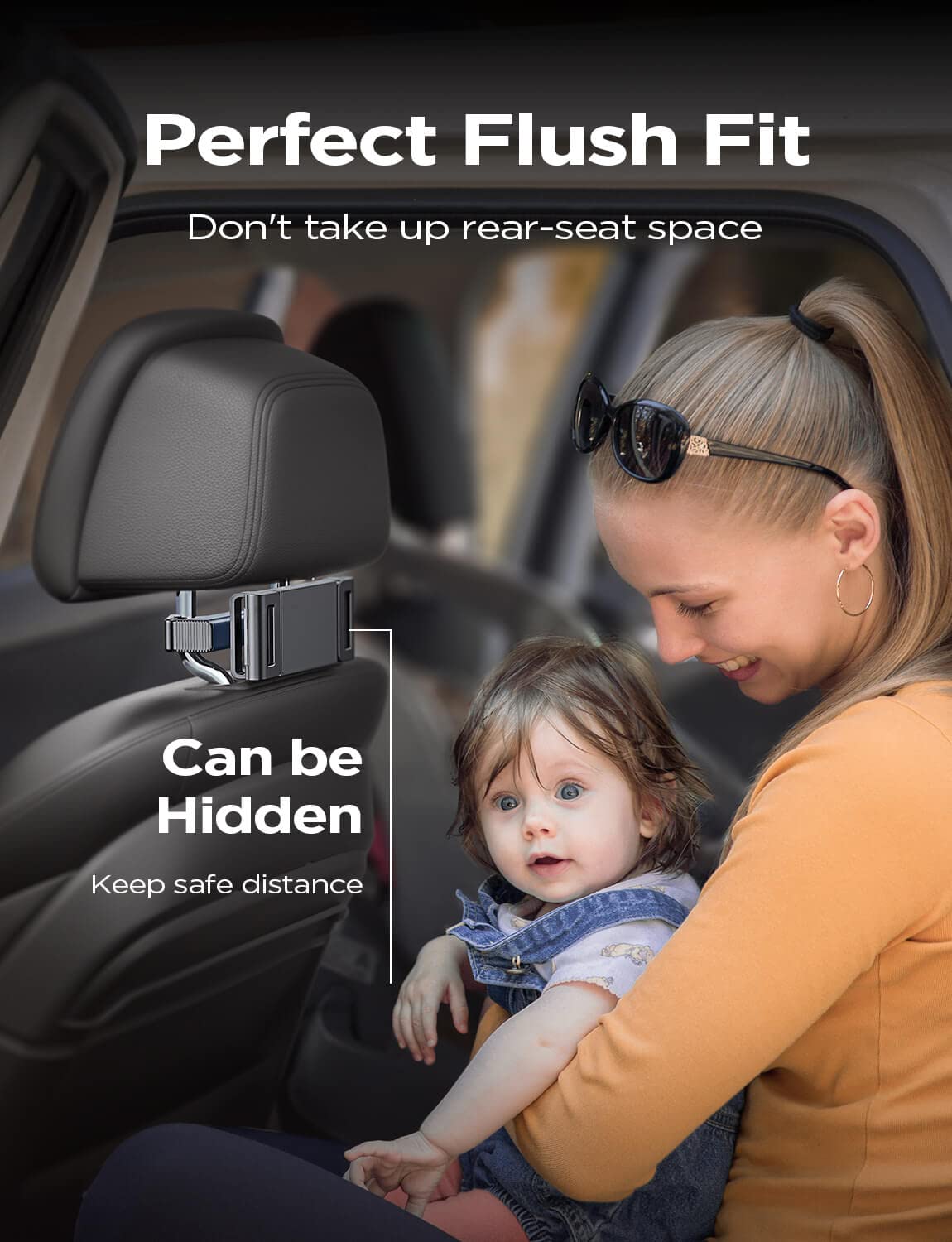 Lisen Tablet Ipad Holder For Car Mount Headrest Must Have, Ipad Car Holder Back Seat Travel Accessories Long Road Trip Essential