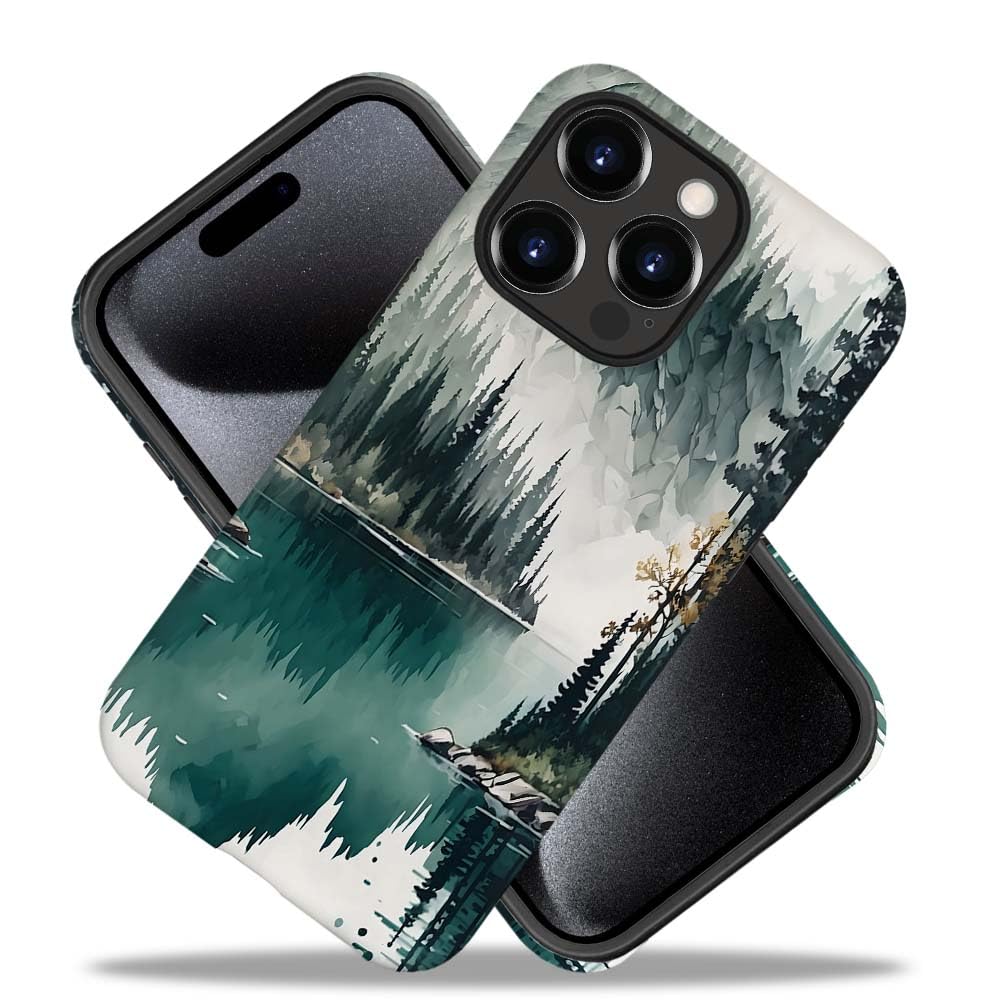Seized Case Compatible With For Iphone 12 Pro,Mountain Forest Landscape Phone Case For Girl Women Boy Men,Durable Protection Cas