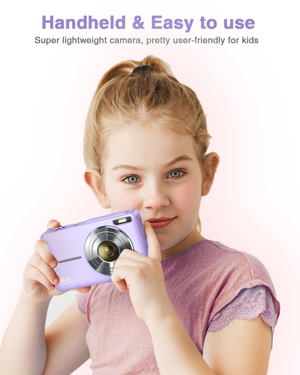 Digital Camera, Fhd 1080P Kids Camera With 32Gb Card, 2 Batteries, Lanyard, 44Mp 16X Zoom Anti Shake, Compact Portable Point Sho