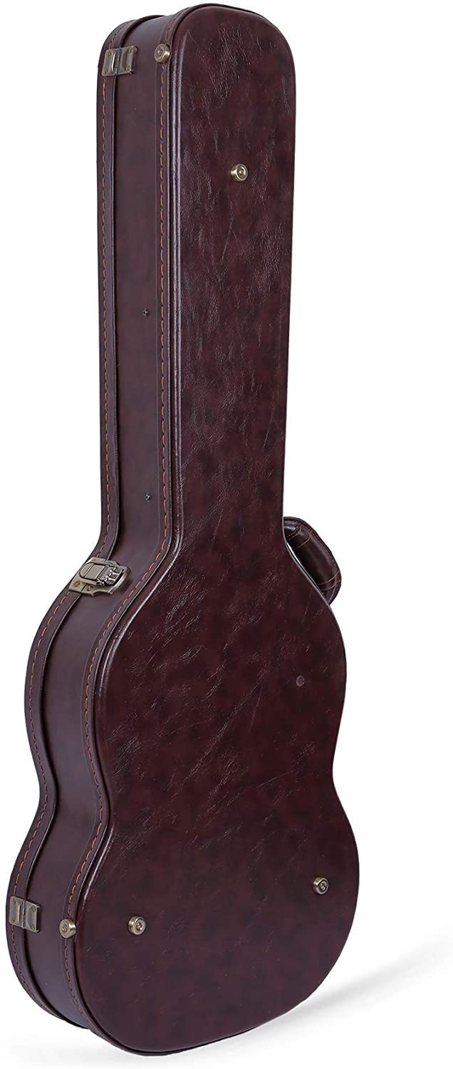 Crossrock Wooden Case for SG Electric Guitars, Vintage Brown, Model CRW620SGBR, Durable Leather Material