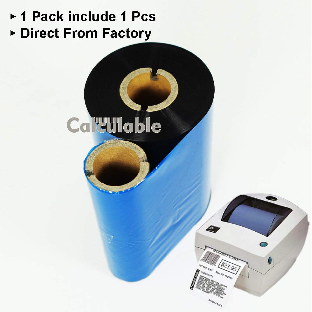 Defmate 4.33'' X1476' (110Mmx450M) Thermal Transfer Ribbon Ink Outside Wax Ribbons Resin Enhanced Wax For Zebra Gk420D Sm4 Zt410