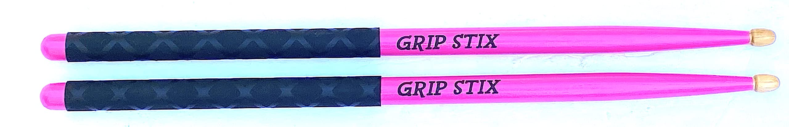 Grip Stix 15'' Long Pink With Black Oak Non Slip Grip Drumsticks  Ideal For All Drumming; Cardio, Fitness, Aerobic & Workout Exe