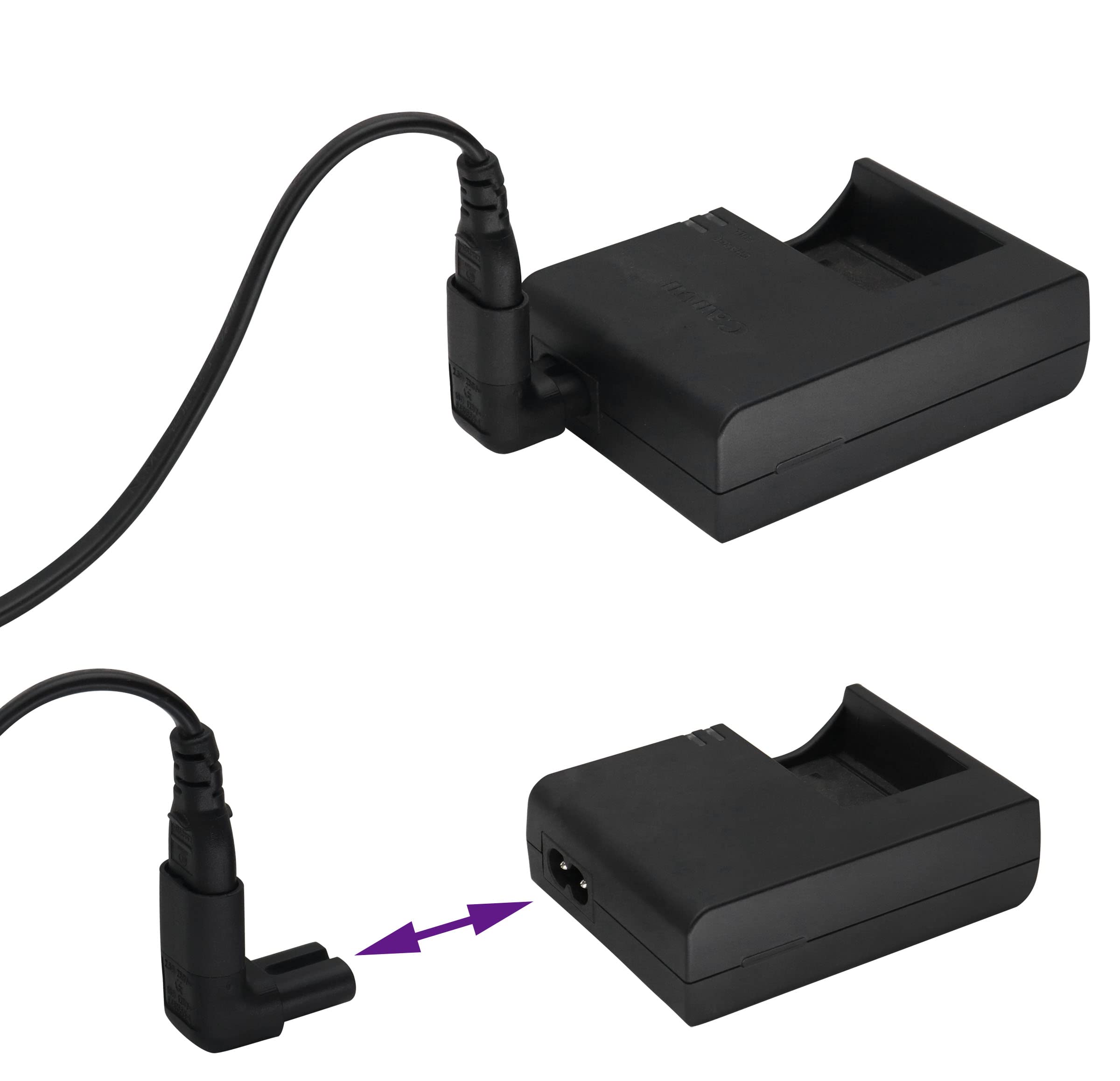 Aaotokk(2 Pack Right Angle Iec320 C8 To C7 Ac Adapter 2.5A 250V Up&Down 90 Degree Figure 8 Female To Male Ac Power Extender Iec