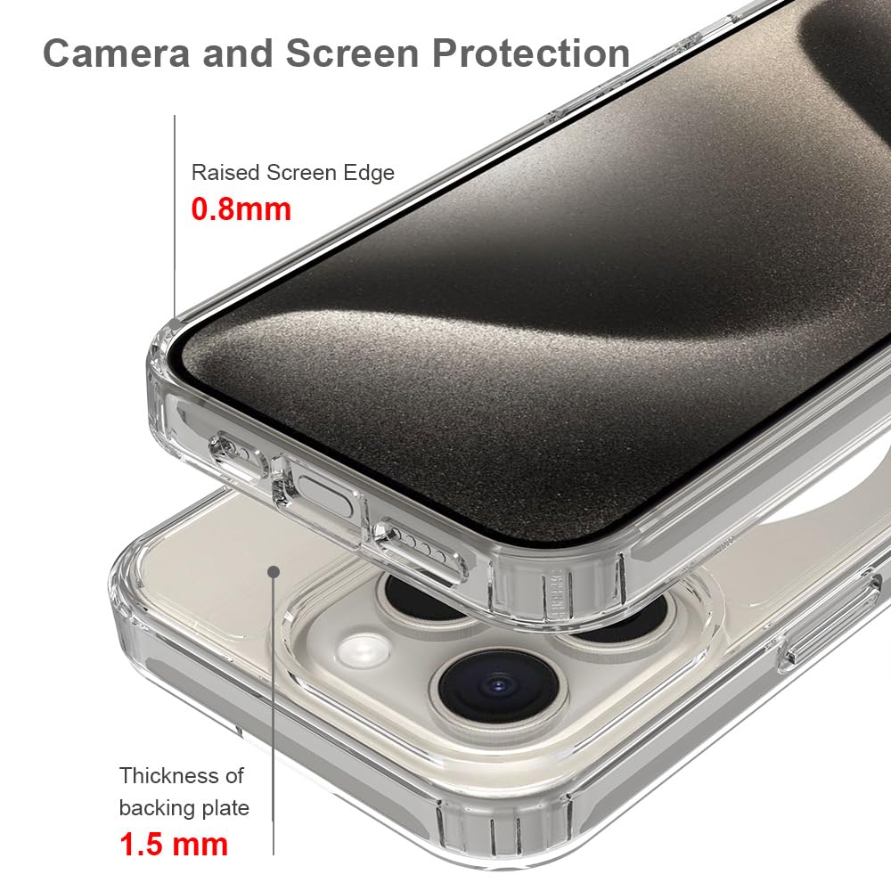 Pinlisheng Magnetic For Iphone 15 Pro Case 6.1 Inch,Compatible With Magsafe,Shockproof Anti Scratch Clear Thin Slim Phone Case.C