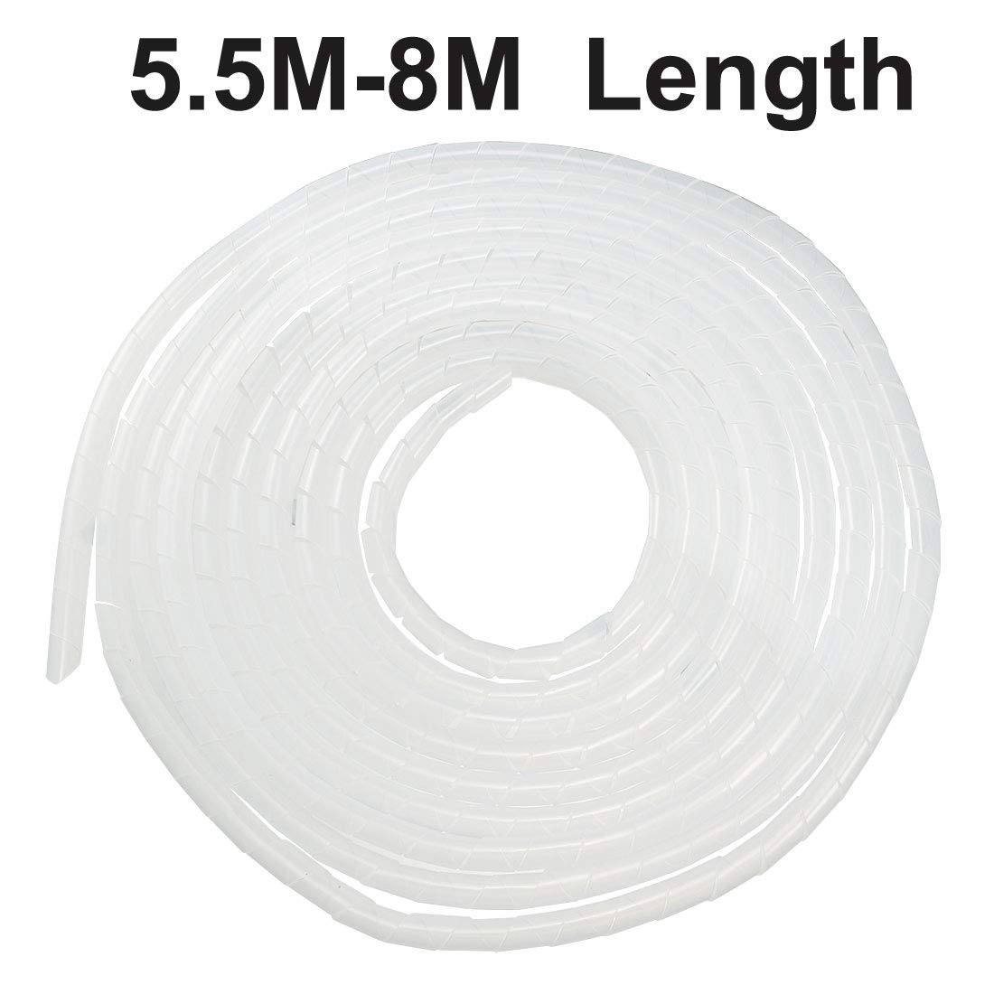 Uxcell Spiral Cable Wrap Wire Cord Wraps 1/2 Inch X 18Ft Pe Polyethylene Tubing For Computer Wire