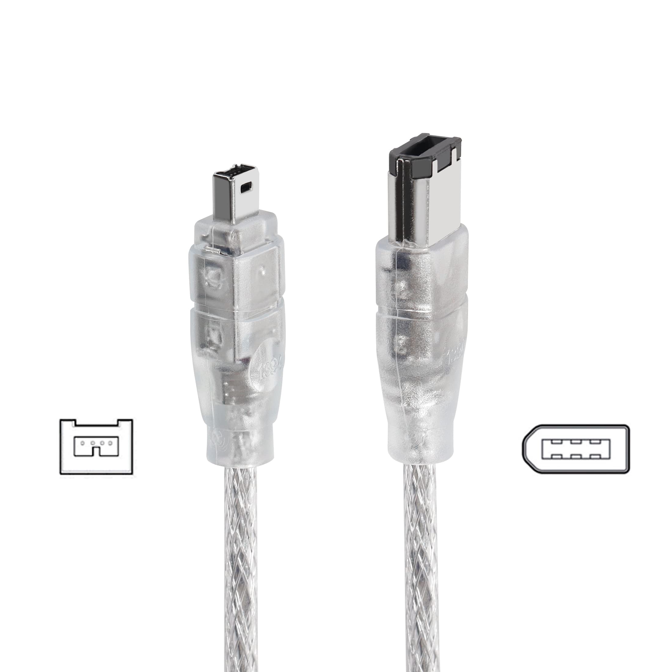 Yacsejao Firewire Dv Cable Ieee1394 6 Pin To 4 Pin Male To Male Ilink Adapter Cord Cable For Digital Camera(4.9Ft/1.5M)