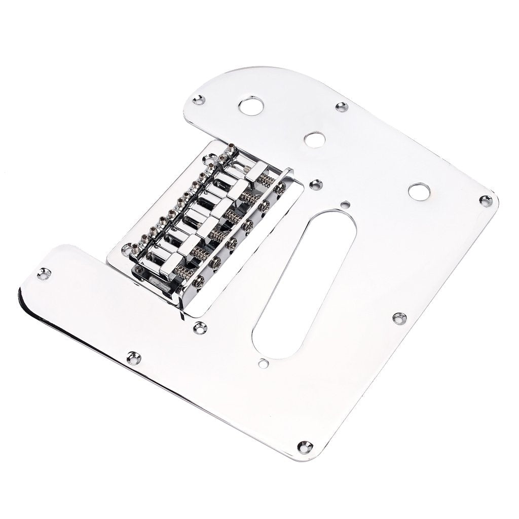 Calandis Chrome Plated 6 String Electric Lap Steel Guitar Control Plate W/Bridge Set | Pickguards | Guitar Parts | Parts & Acces