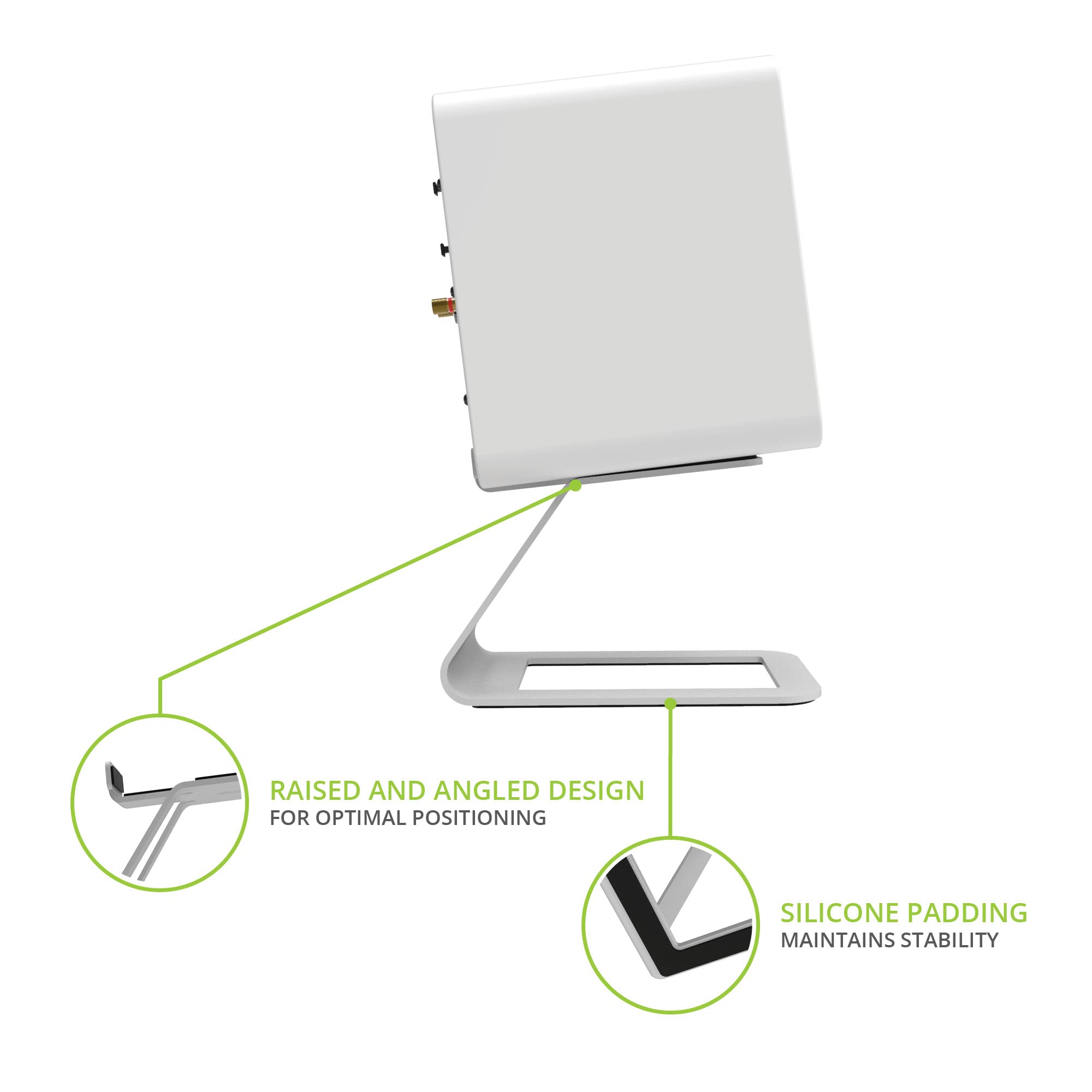 Kanto Se4W White Speaker Stand   Metal, 5.6 Inches, 9 Lbs Load Capacity, Universal Fit, Includes Mounting Screws   Ca Se4W