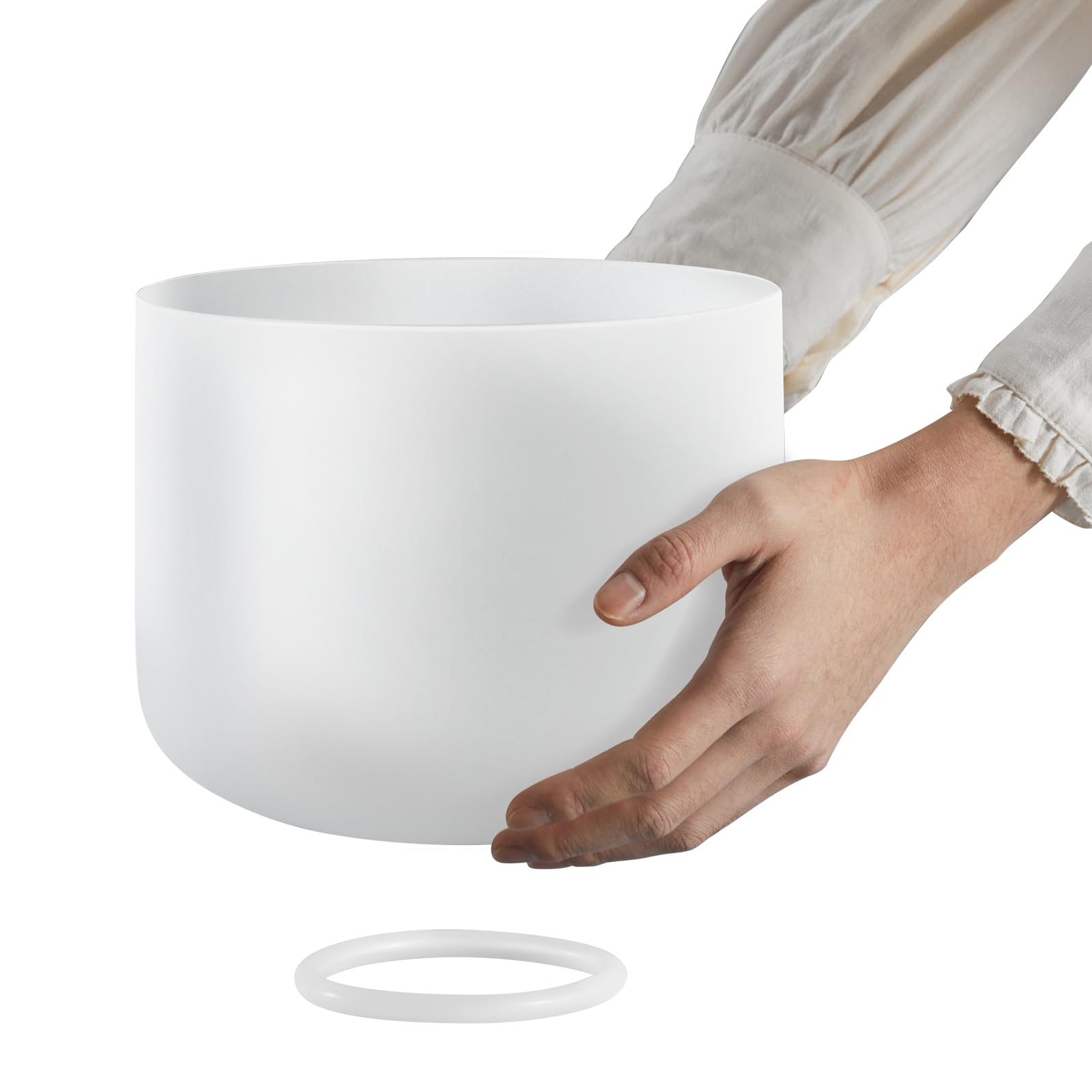 Vevor 2Pcs Crystal Singing Bowls, 8-Inch And 10-Inch A & F Note Singing Bowls, Frosted Quartz Singing Bowl With 10 Carrying Bag,