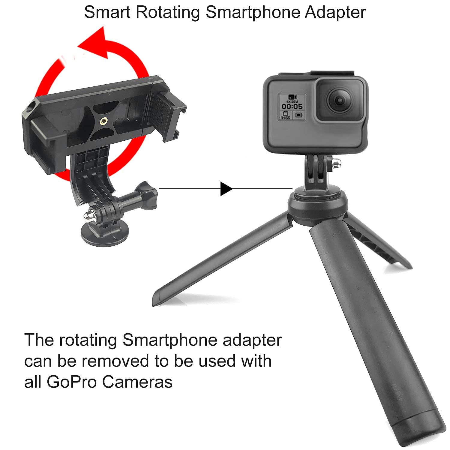 Acuvar Selfie Stick Tripod Vlogging Kit For All Smartphones Iphone, Android W/Led Light, Rotating Phone Holder, Microphone, Blue