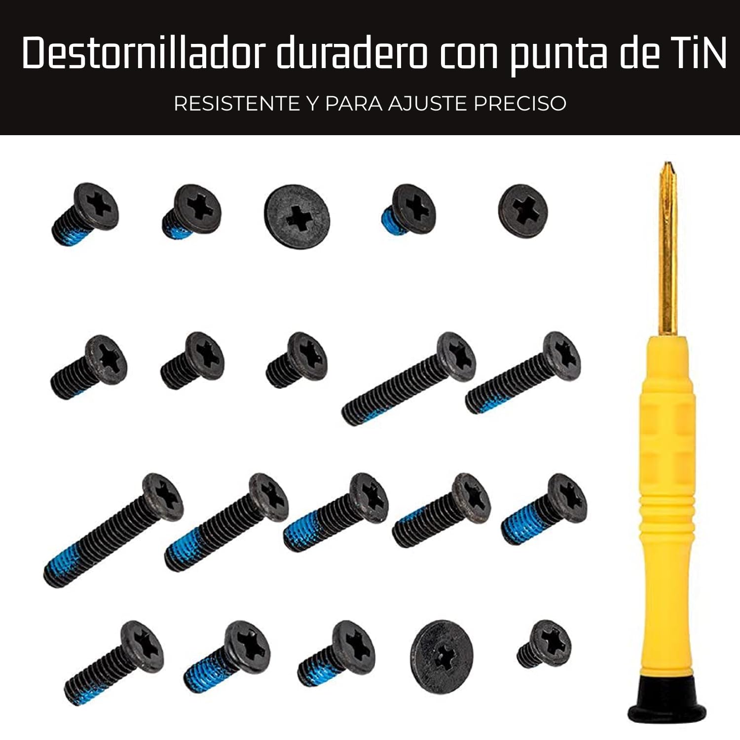 Bolt Dropper 400Pcs Laptop Screws W/Blue Nylok (20 Sizes) Titanium Nitride Screw Driver, Notebook Computer Screw Kit Set, Electr