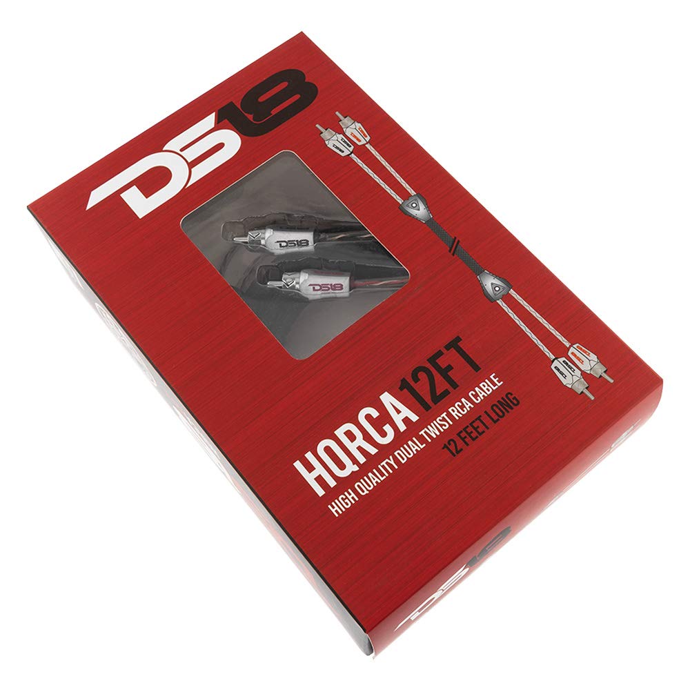 Ds18 Hqrca 12Ft Rca Stereo Audio Cable/Cord 12 Feet Dual Twist Wire For Noise Rejection | 2 Rca Male To 2 Rca Male Premium Sound