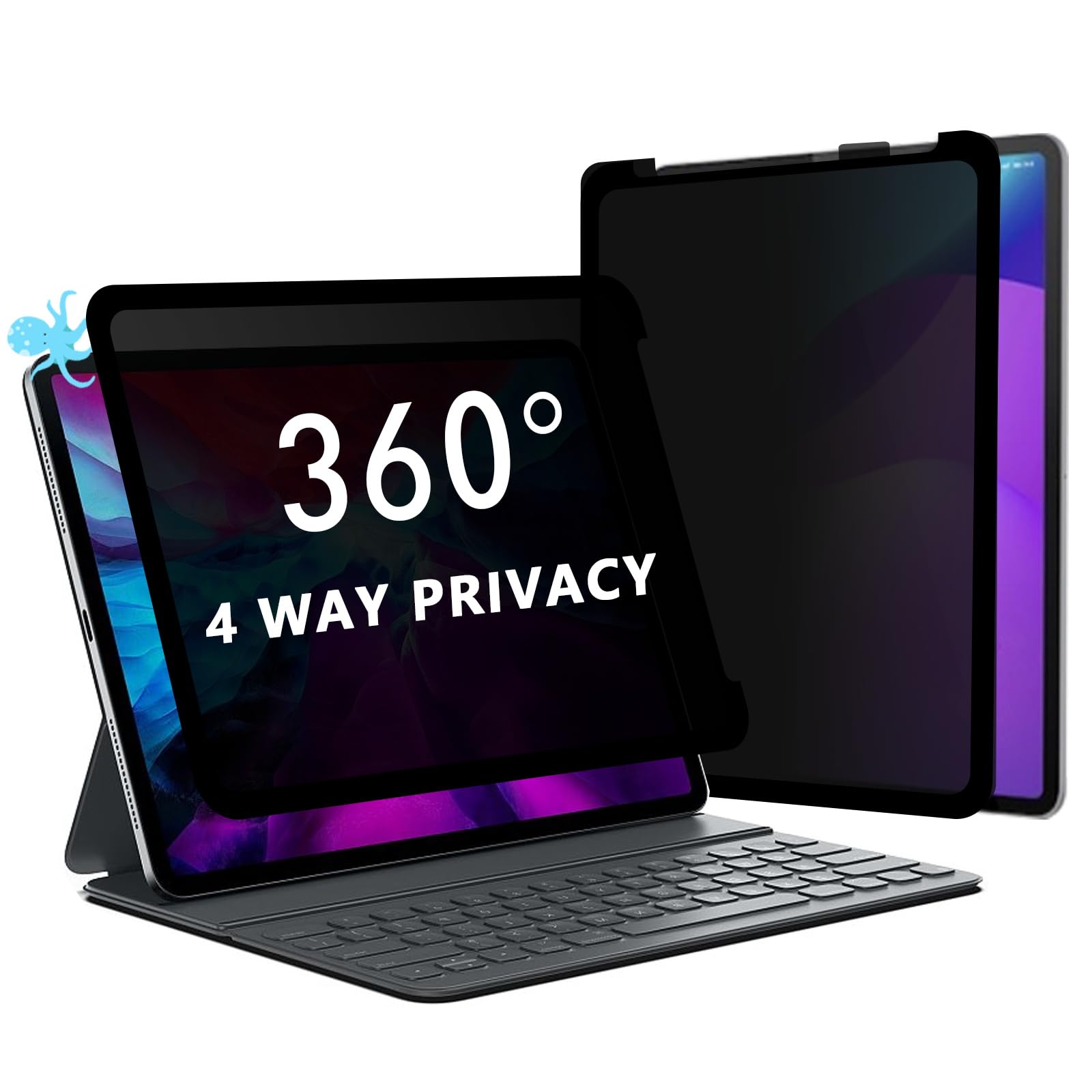 Tarrahow Comprehensive Ipad 360Privacy Screen Protector For Ipad Pro 10.9/11 Inch,Removable Privacy Screen For Ipad Pro 10.9/11,