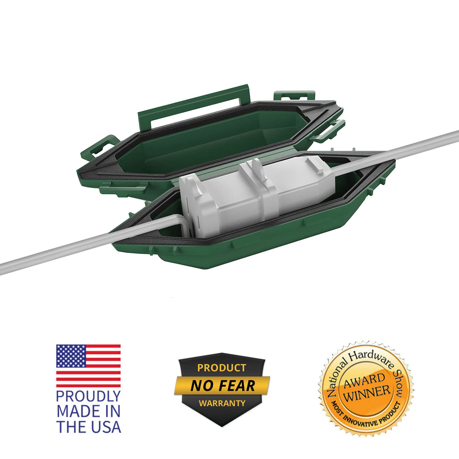 Twist And Seal Mini Holiday Light Cord Protector And Christmas Light Plug Cover (6 Pack)   Green