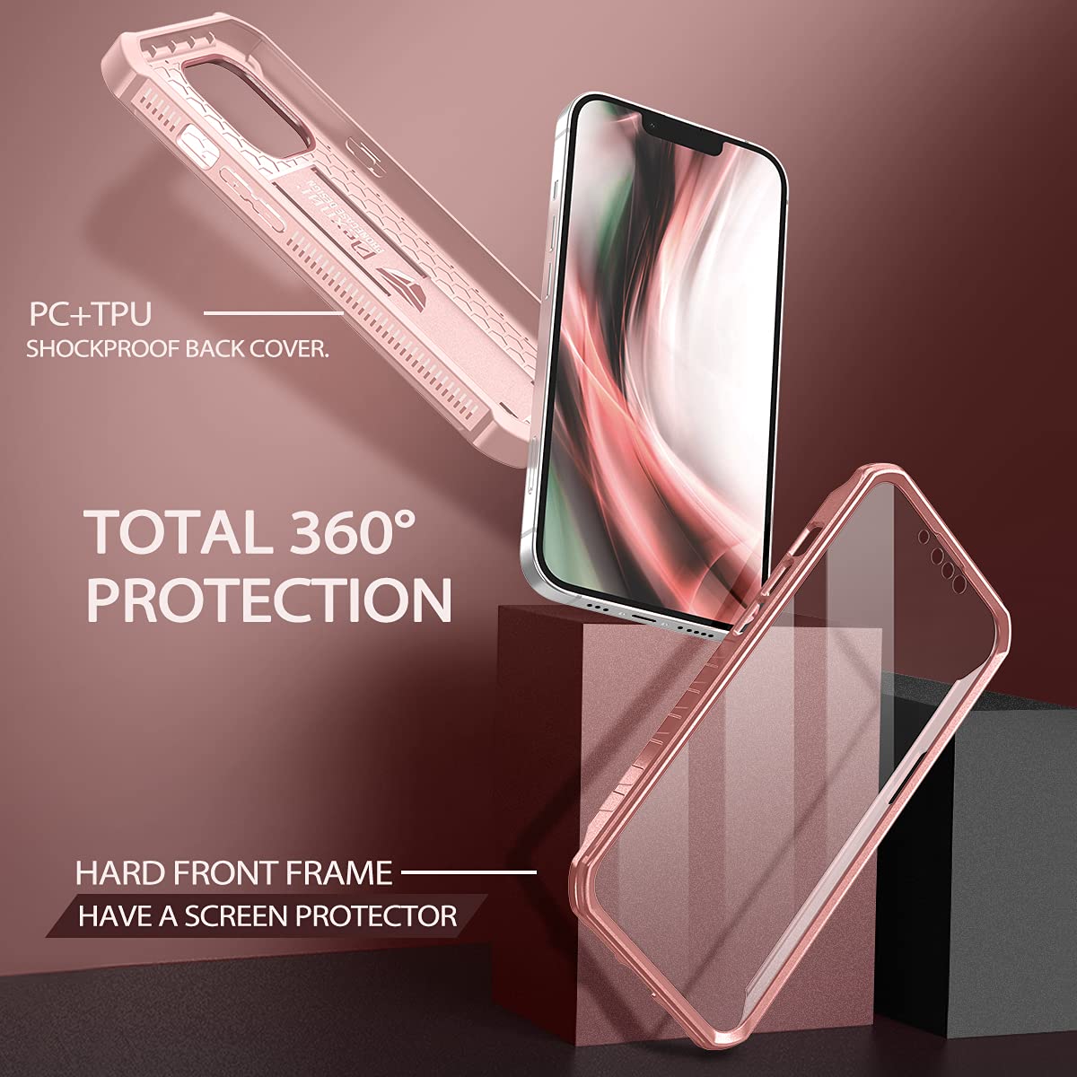 Dexnor For Iphone 13 Pro Max Case 67 Inch 2021, Built In Screen Protector And Kickstand] Heavy Duty Military Grade Protection Sh