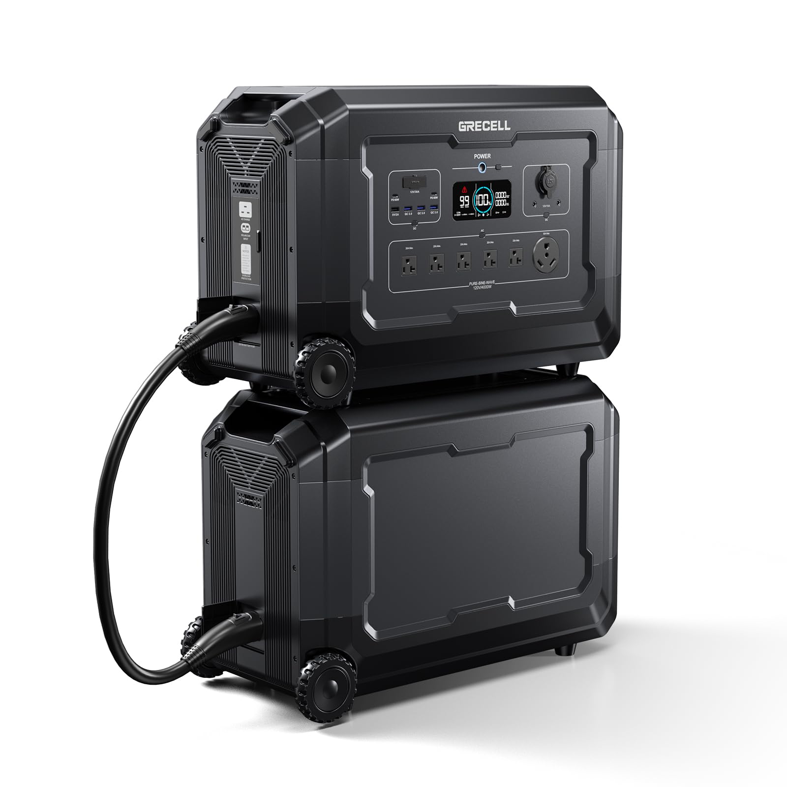 Expandable 10.08kWh Solar Generator Kit, Portable Power Station 4000W w/Smart Extra Expansion Battery 5040Wh LifePo4 Home Batter