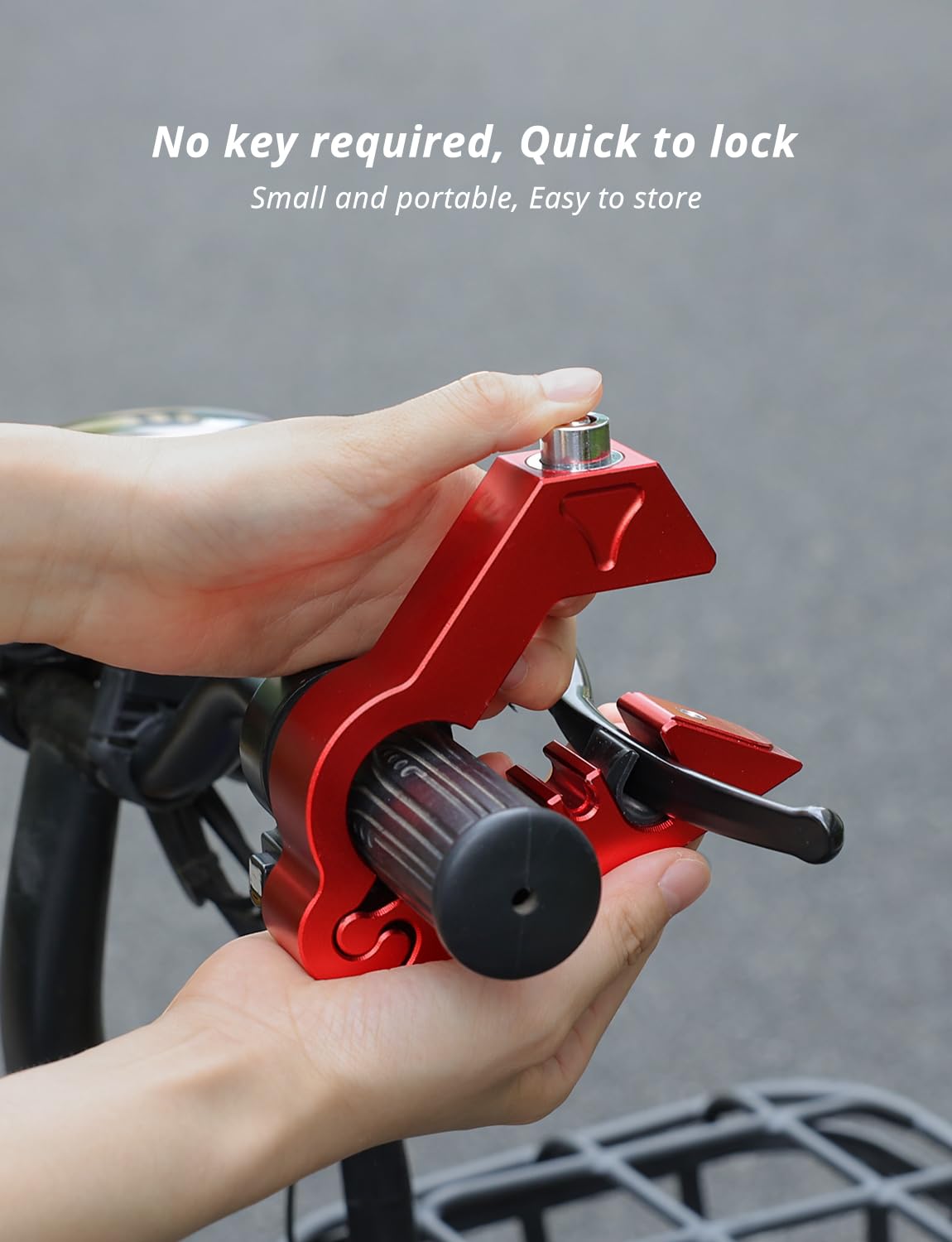 Oasser Motorcycle Lock, Handlebar And Helmet Lock Combo, Anti Theft For All Motorcycle Bike Atv Scooter Red